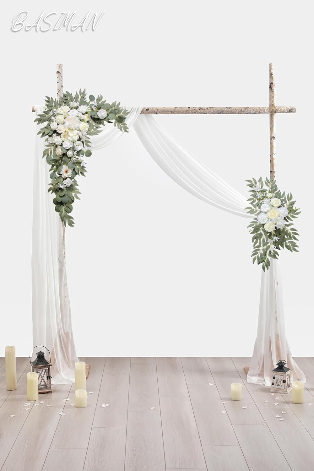 BASIMAN Artificial Wedding Arch Flowers Kit Pack of 3