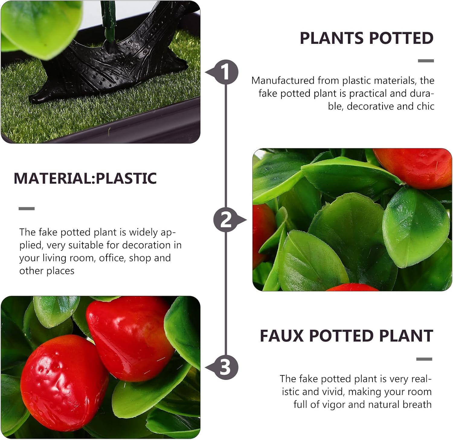 Abaodam Artificial Strawberry Tree Potted Plant