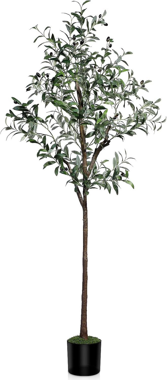 DIIGER 6FT Artificial Olive Tree with Fruits and Leaves