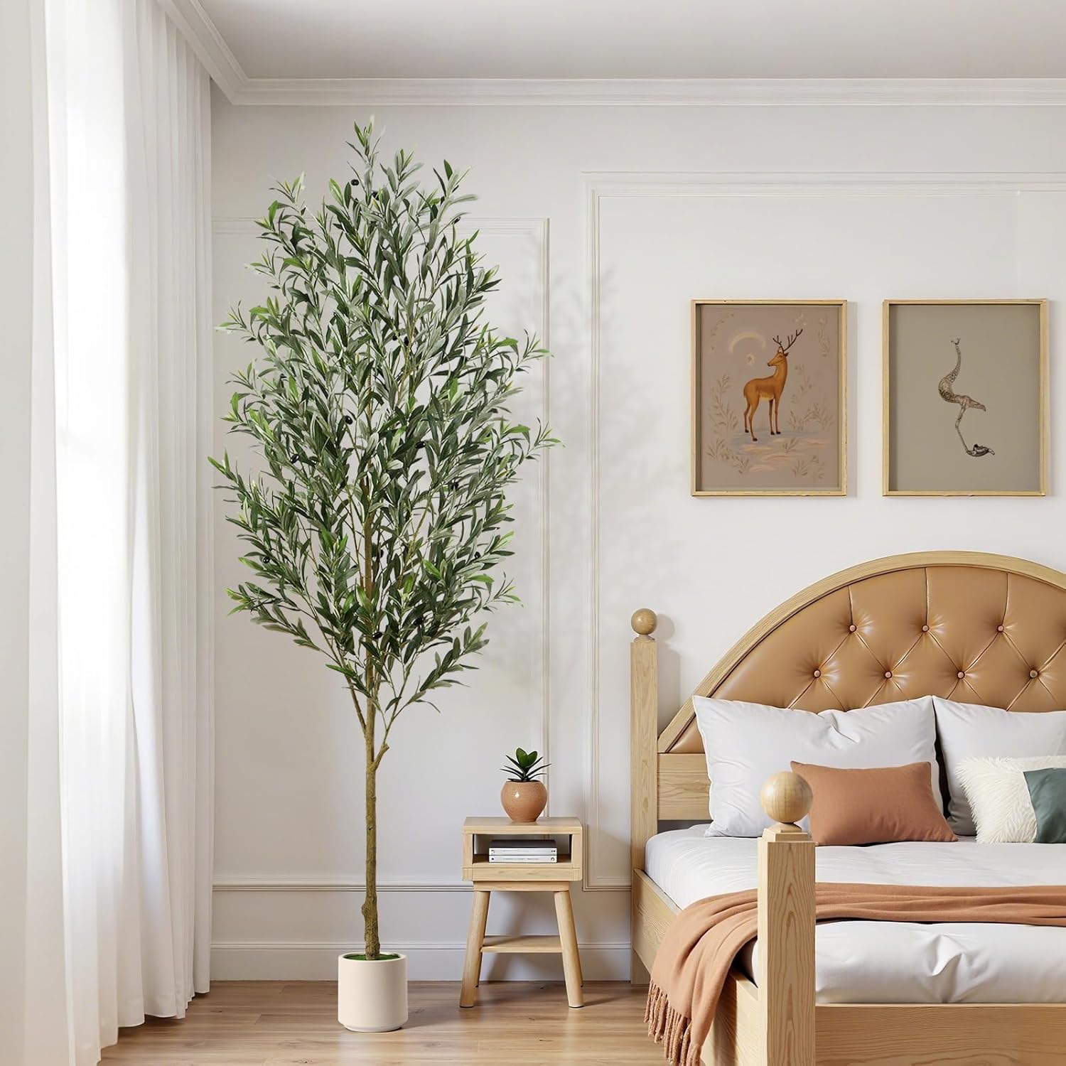 7FT Artificial Olive Tree with Realistic Fruits and Trunk