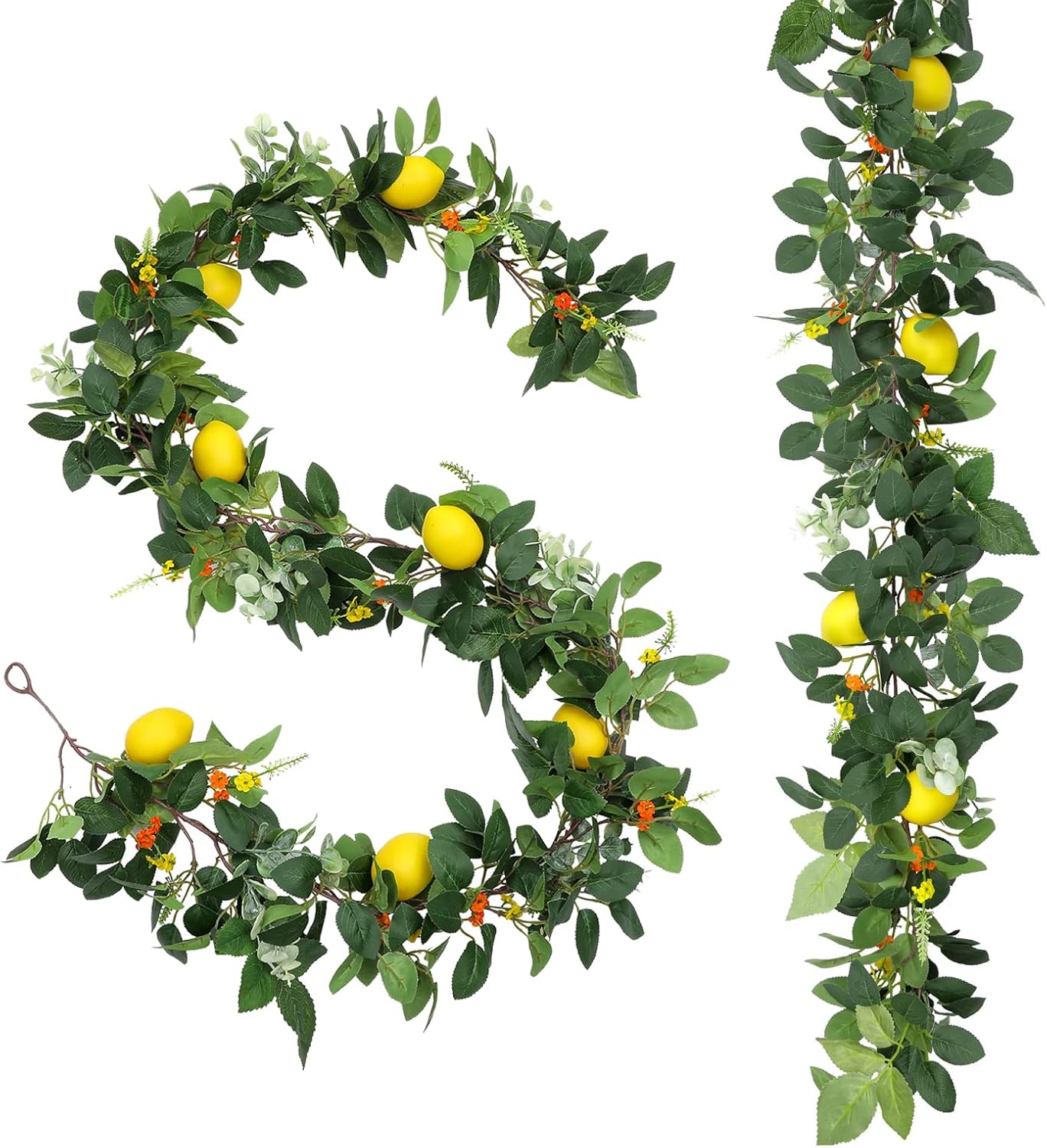 UArtlines 4Pcs Artificial Lemon Garland Decorations