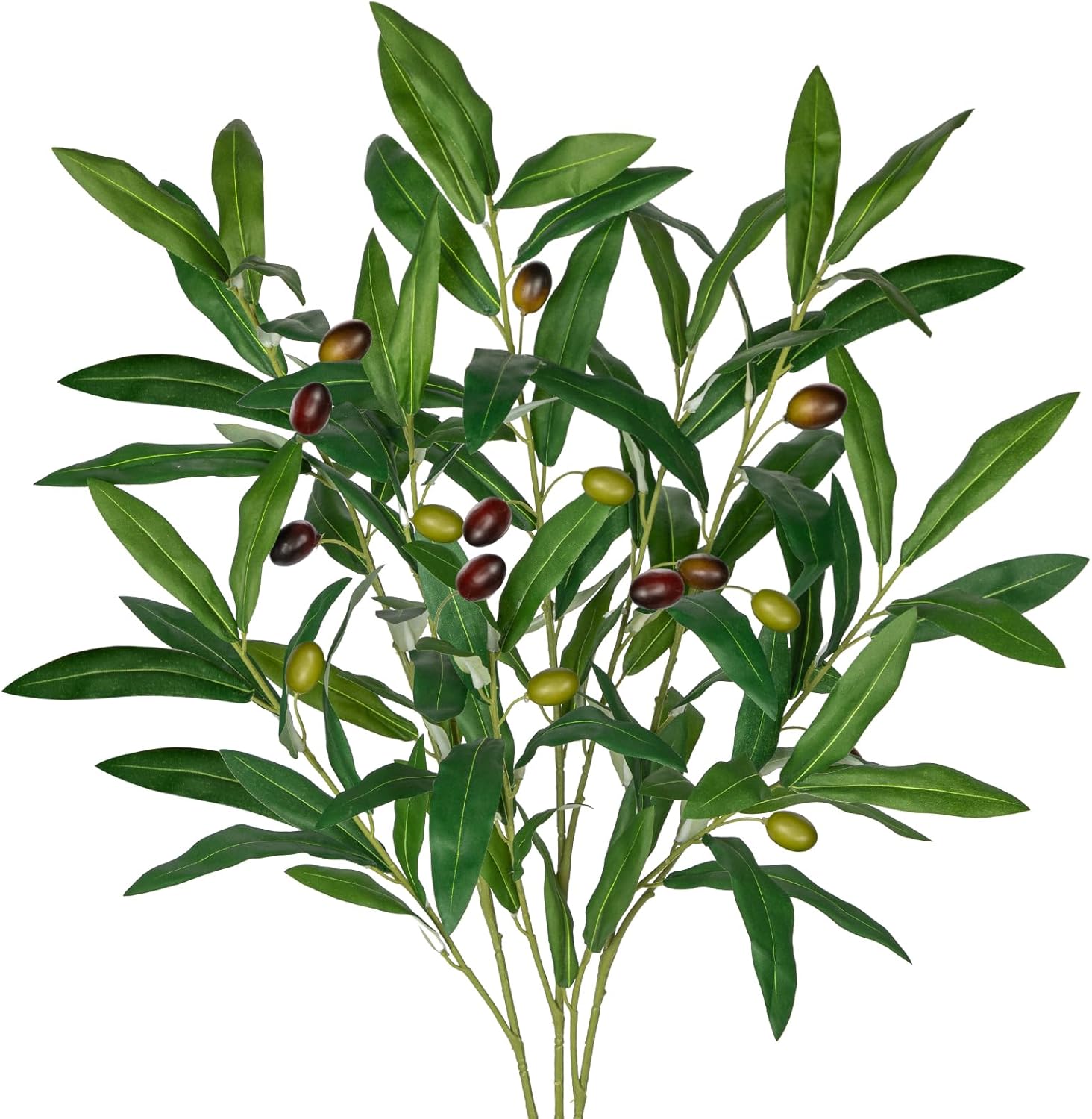 Briful 3Pack Artificial Olive Branches for Vase