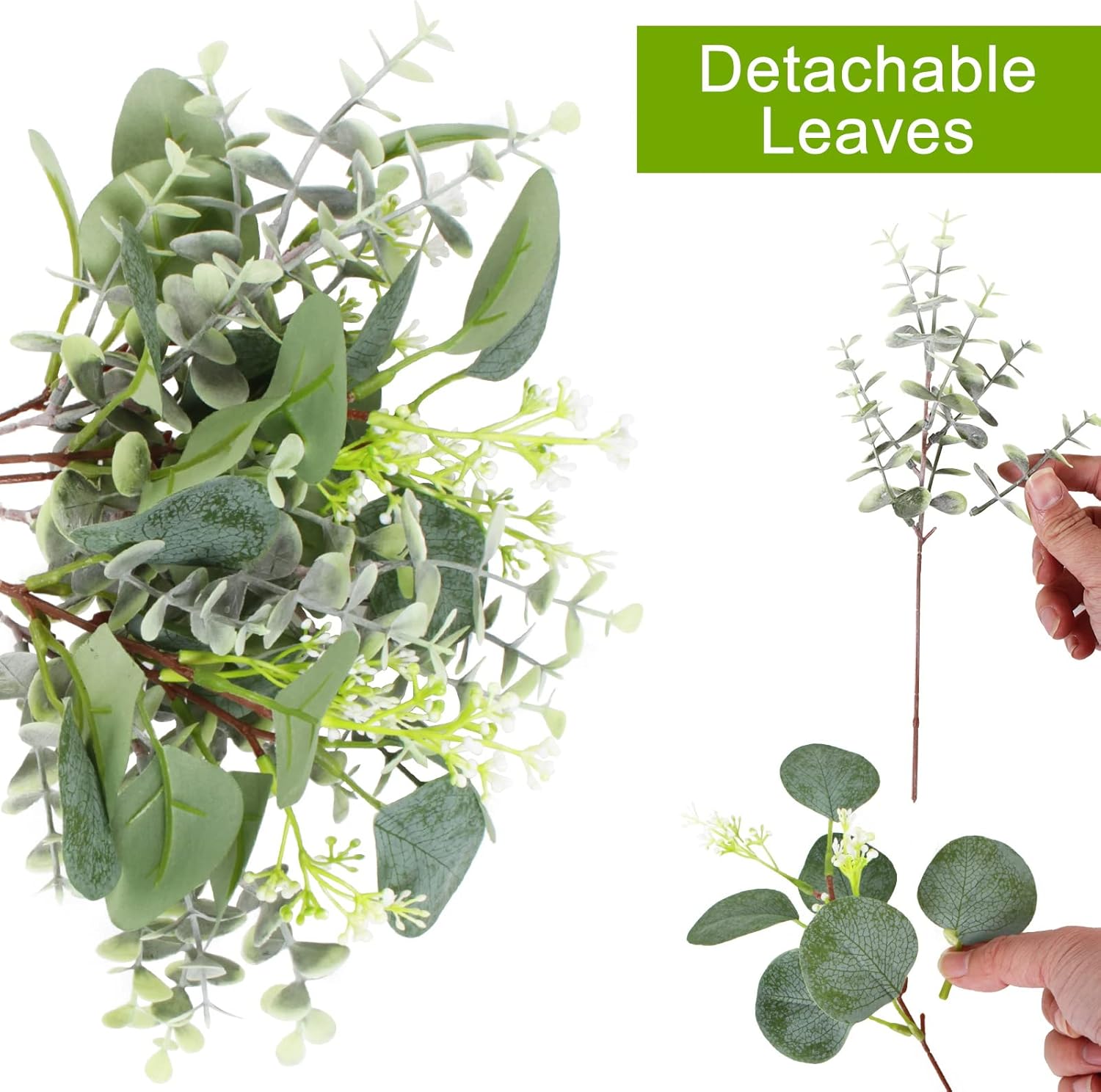 40 Pcs Artificial Eucalyptus Leaves Greenery for Decor