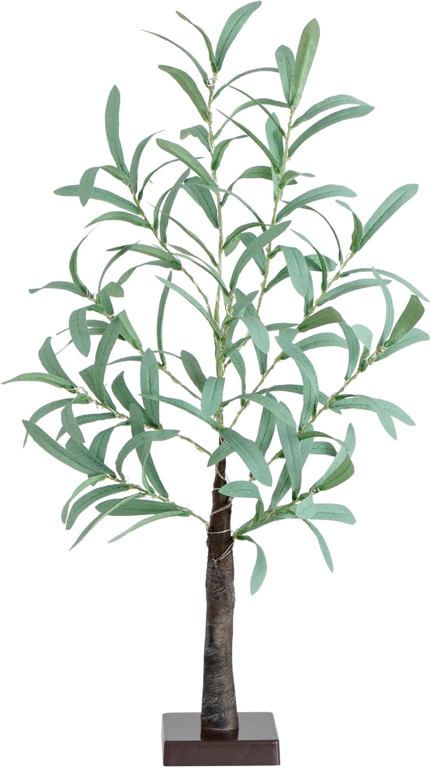 Nearly Natural 2-Foot Artificial Olive Tree with LED Lights