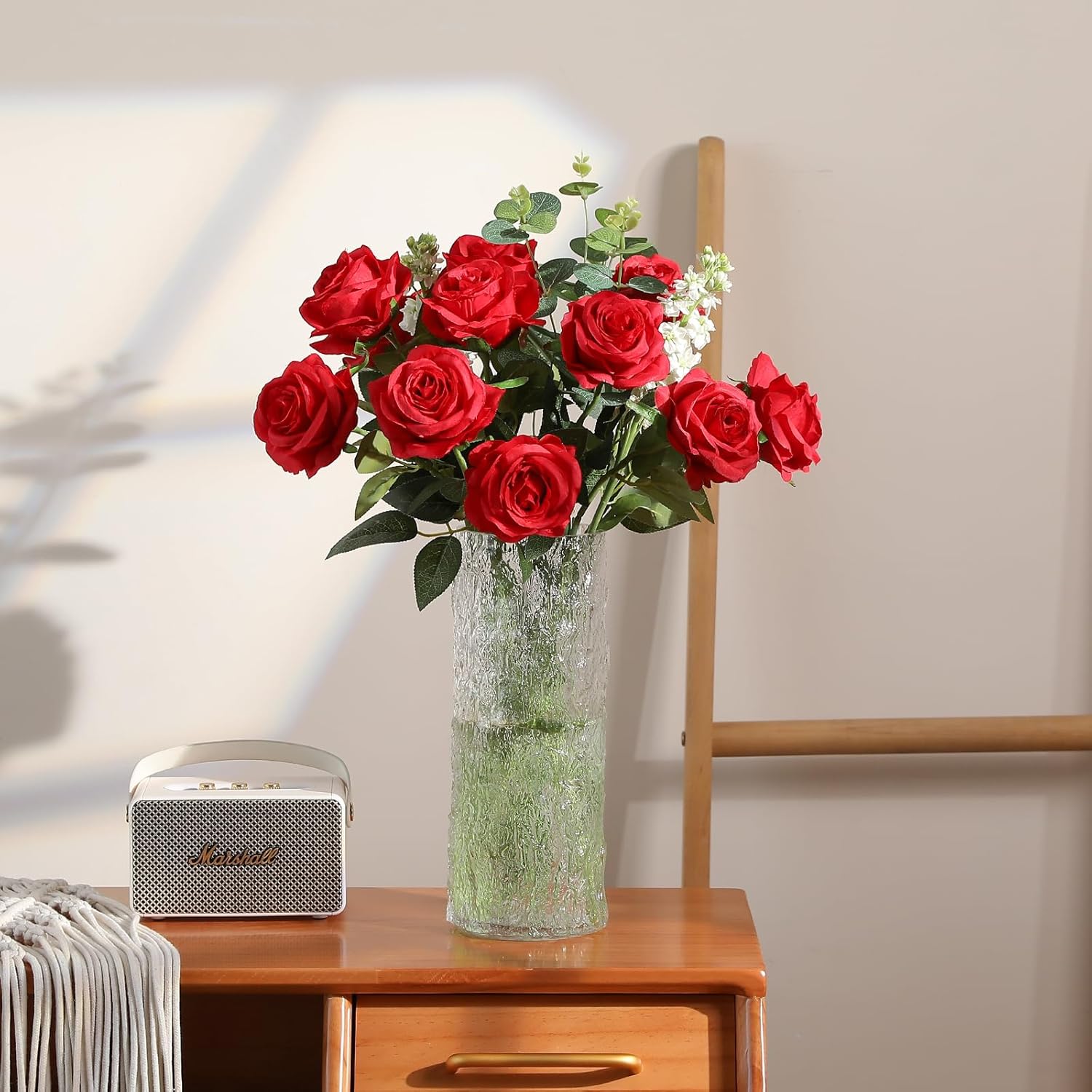 Hawesome 12PCS Artificial Silk Roses Bouquet with Realistic Buds