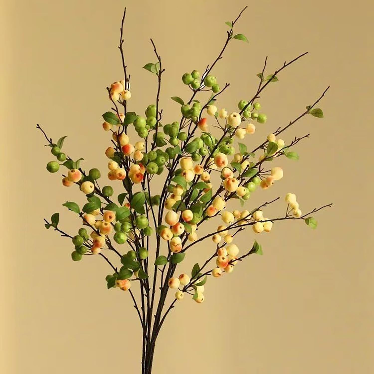3 Pack Artificial Apple Branches with Green Leaves
