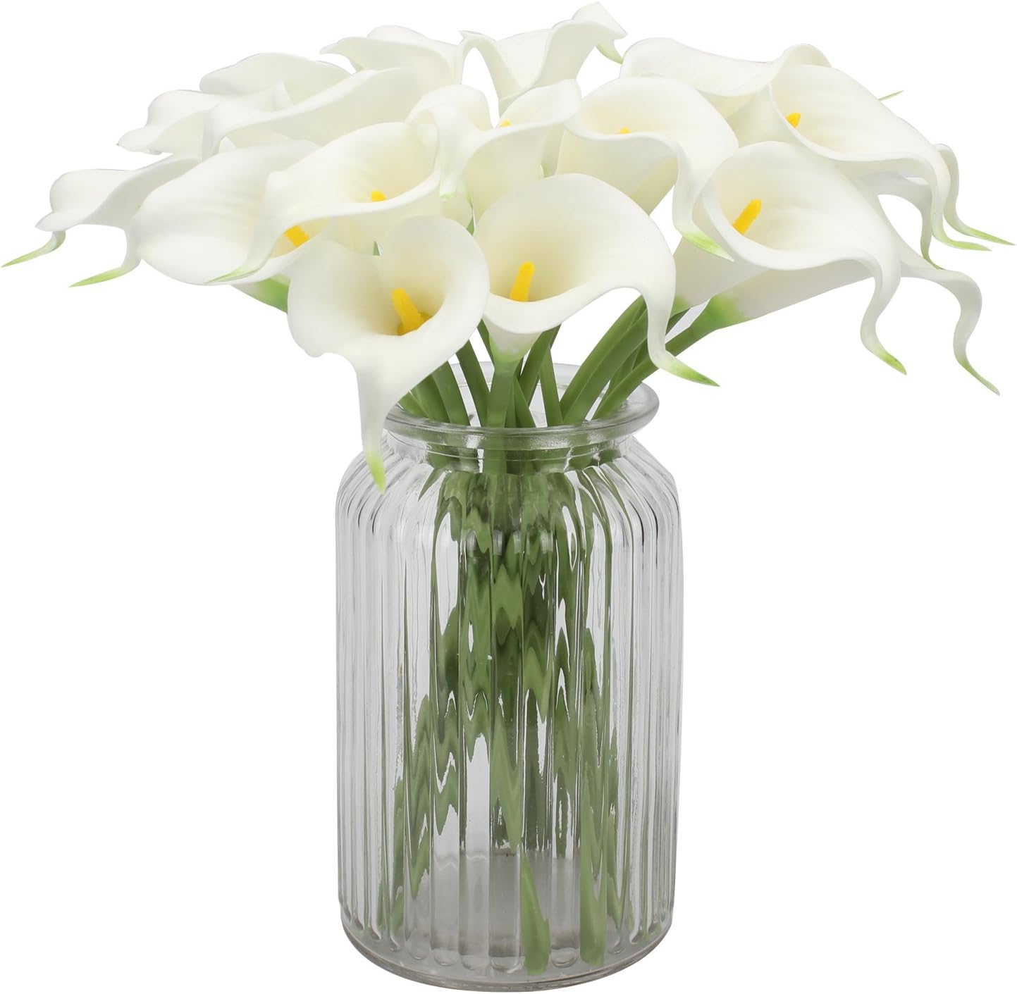 Duovlo 20pcs White Calla Lily Artificial Flower Bouquet