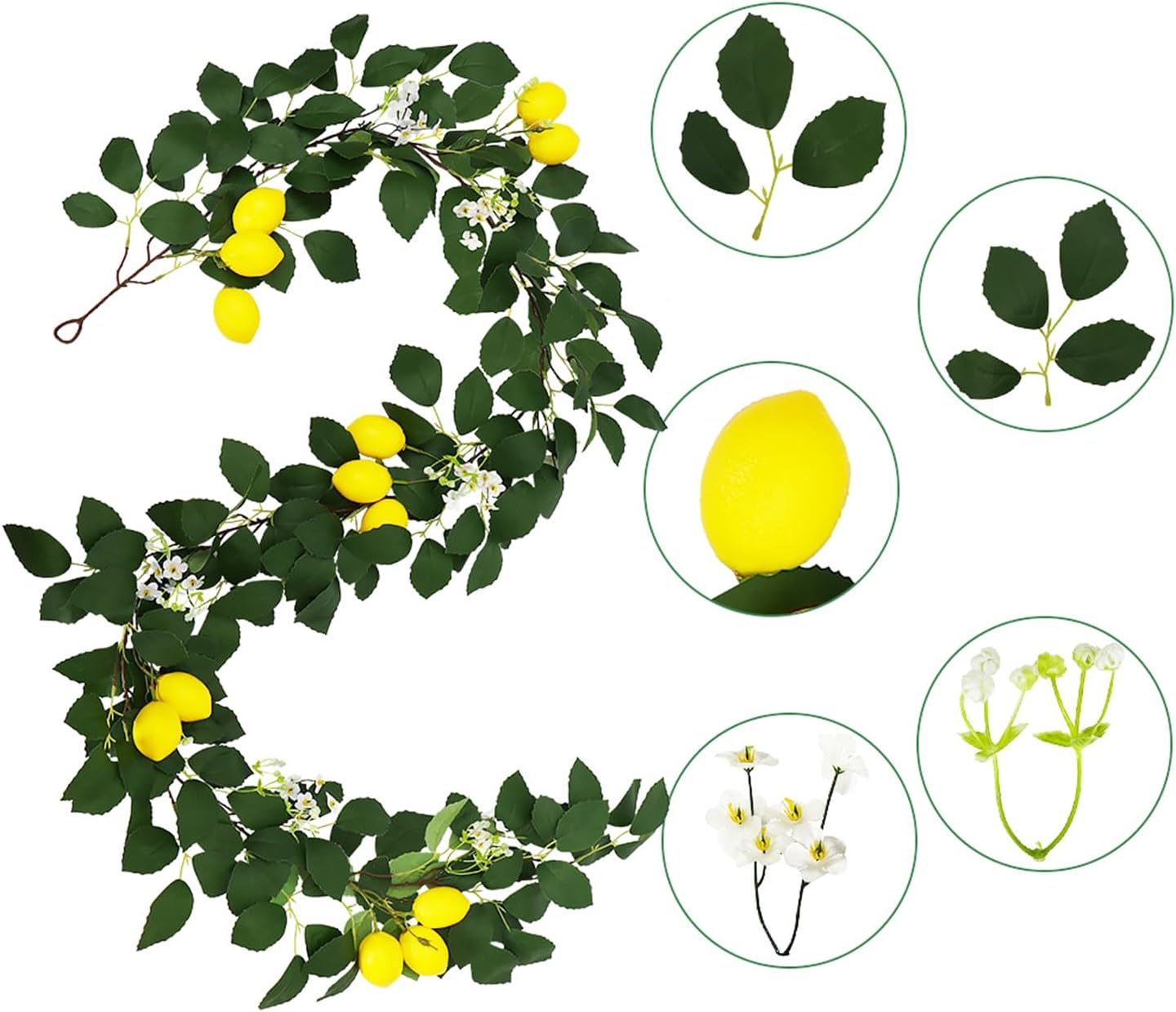 65 Ft Artificial Lemon Garland for Home Decor