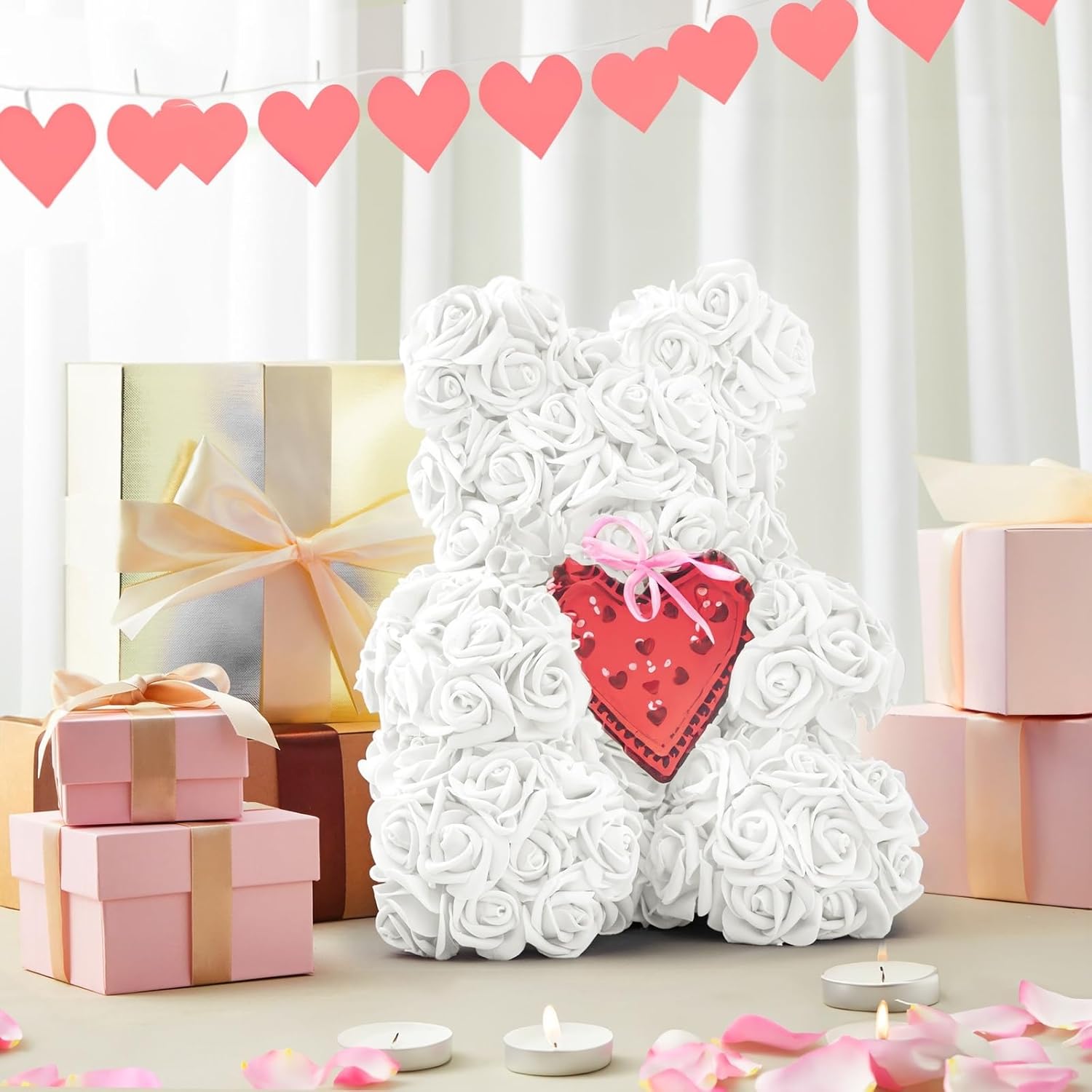 Bright Creations 200 Pack White Foam Roses for Decor