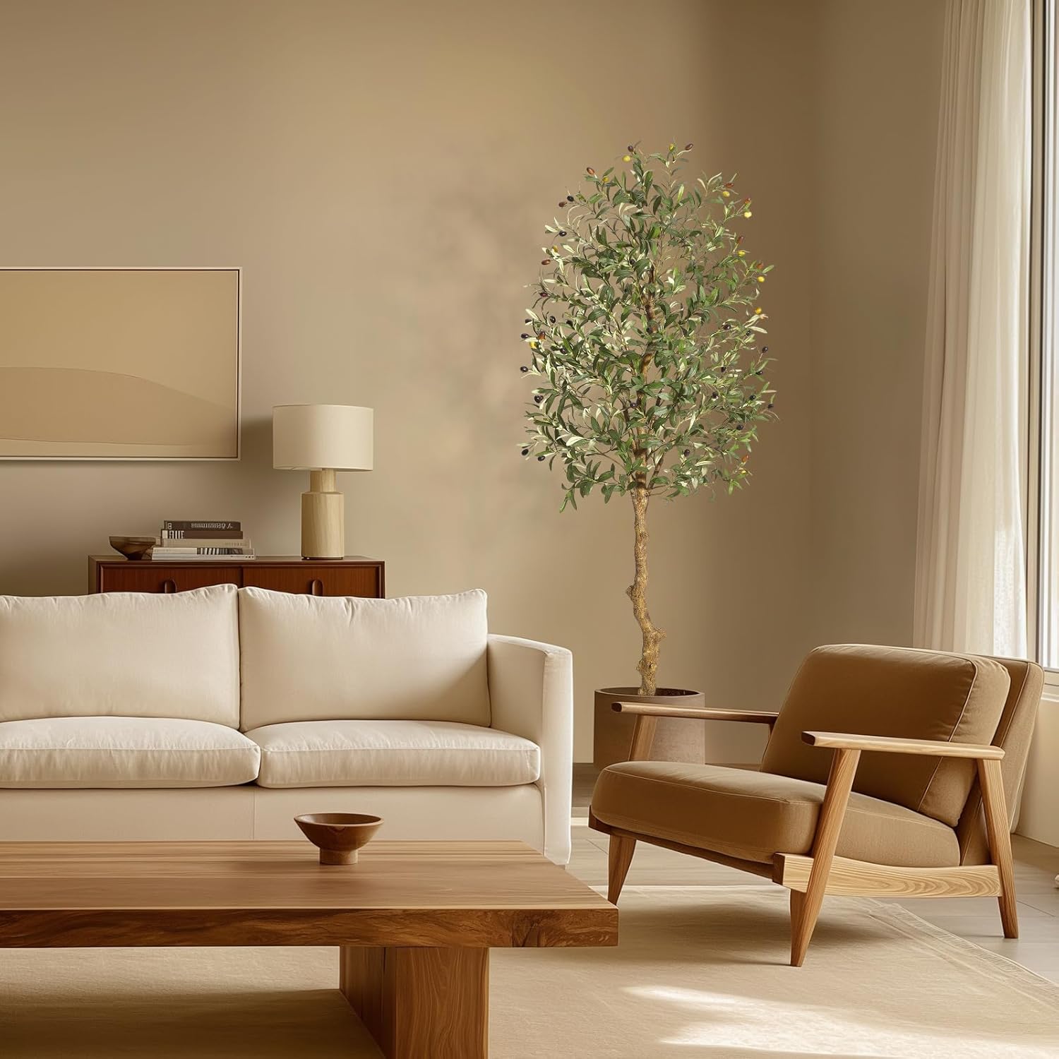 IDEALHOUSE Artificial Olive Tree 6FT Potted Decor