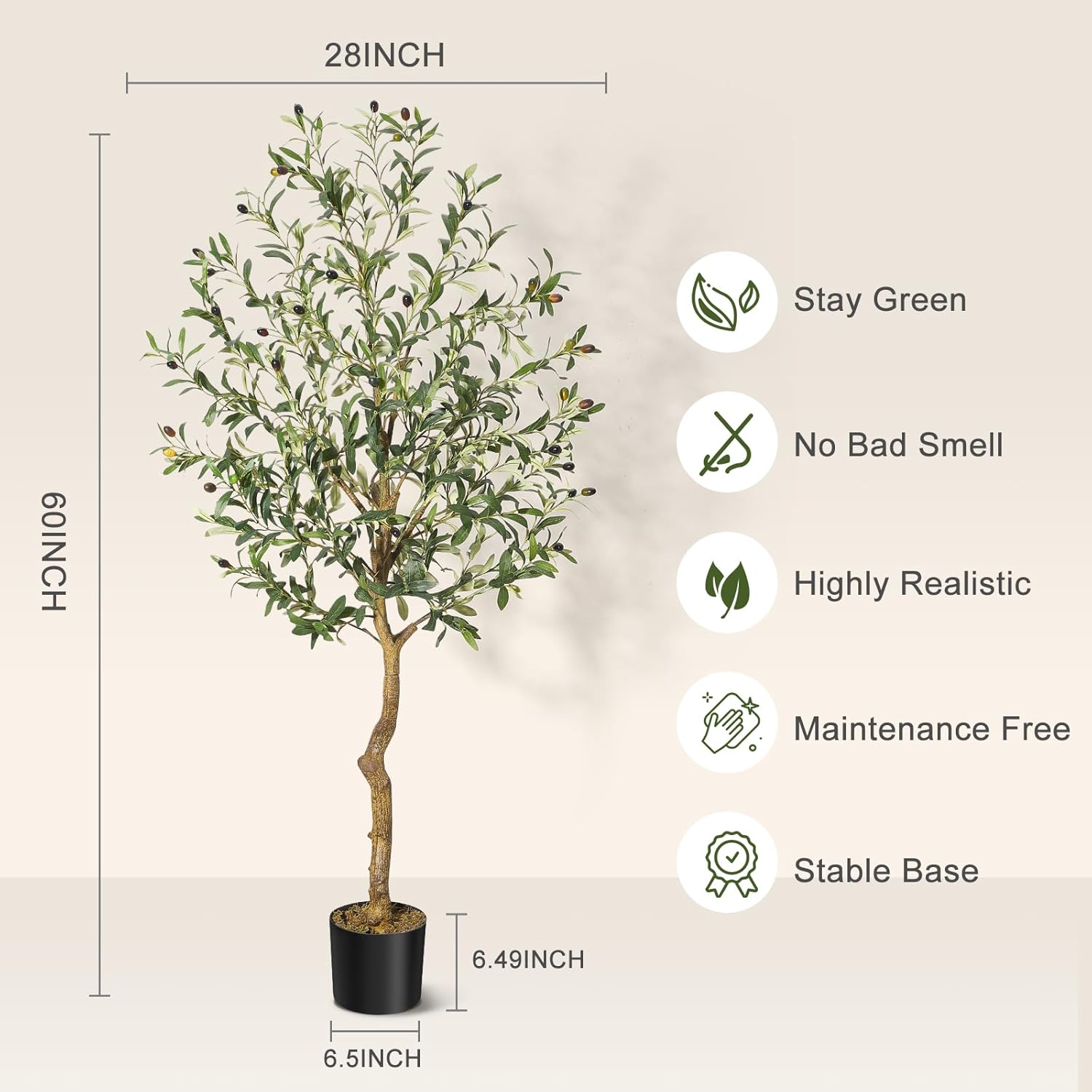 IDEALHOUSE Artificial Olive Tree 5FT Potted Topiary