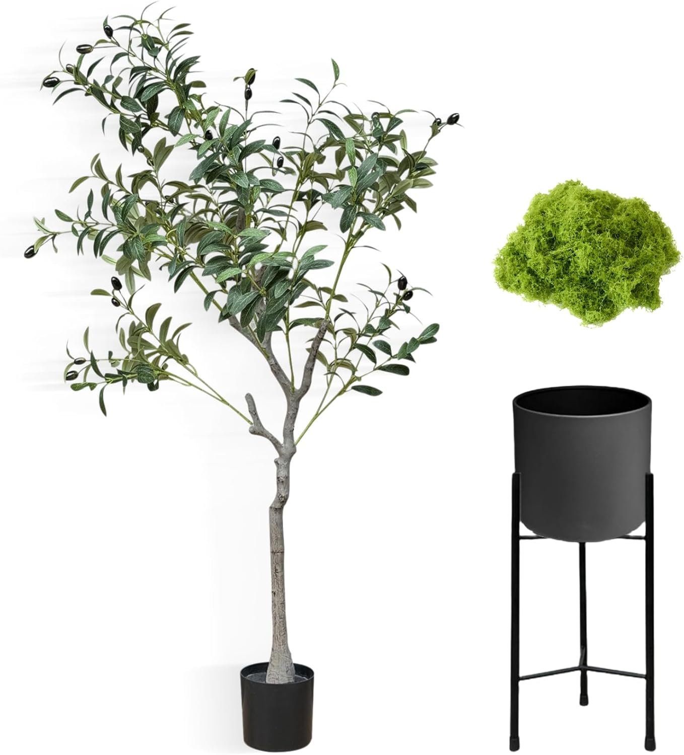 URALFA 5FT Artificial Olive Tree with Planter