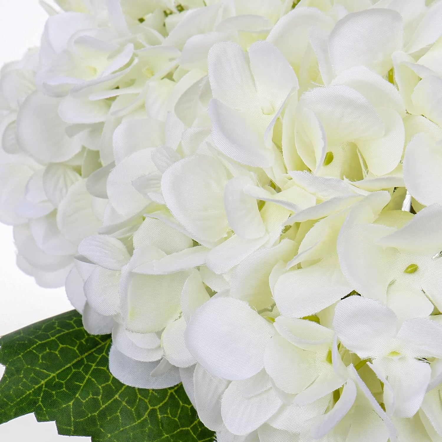 Hollyone Artificial Hydrangea Flowers with Glass Vase