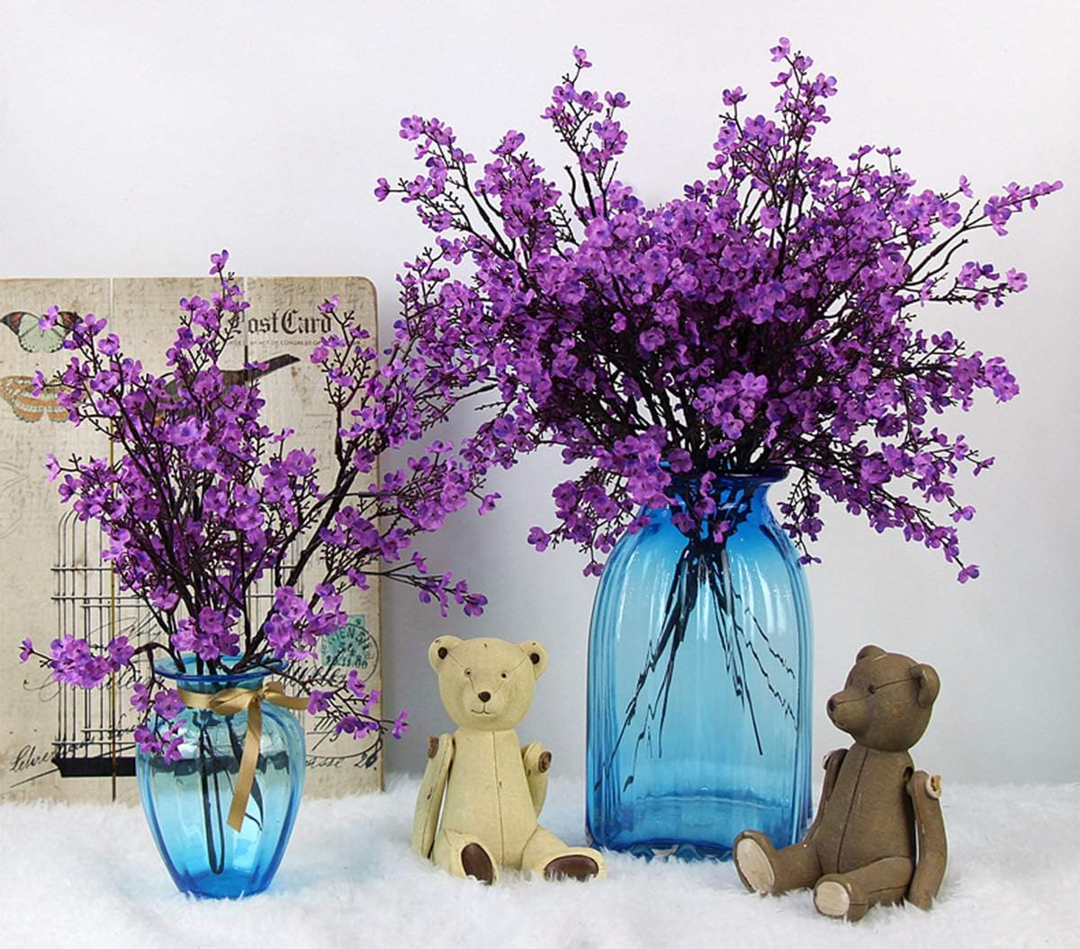 JAKY Global Artificial Flower Bouquet Purple 6 Bundle