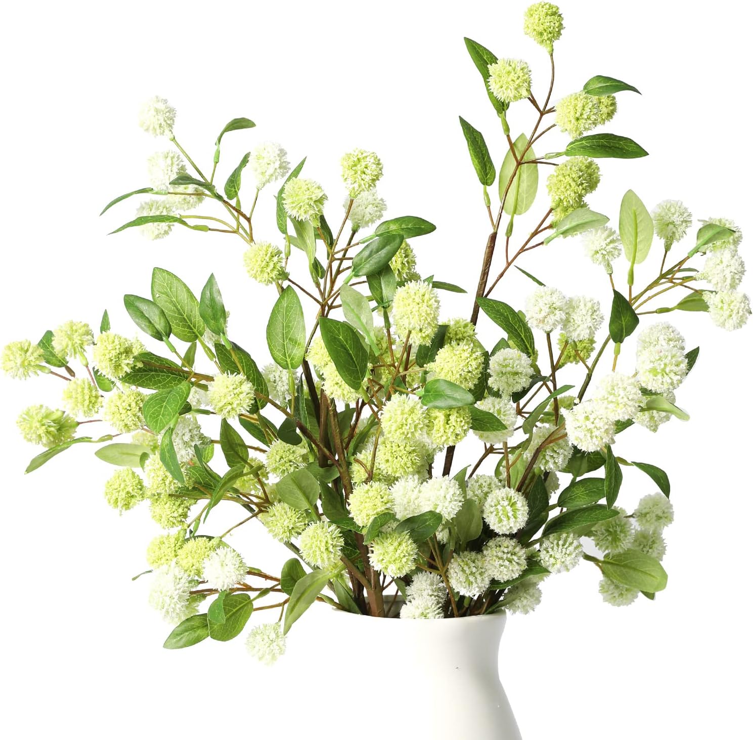 MelorcaGuilla Artificial Plants 4PCS 354 Inch Green Faux Branches for Vase