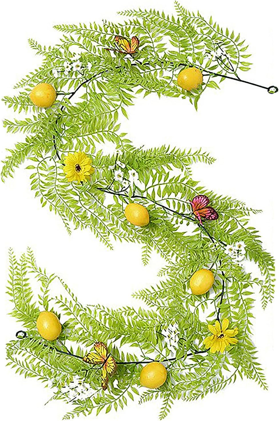69in Artificial Lemon Vine Garland with Leaves and Butterflies