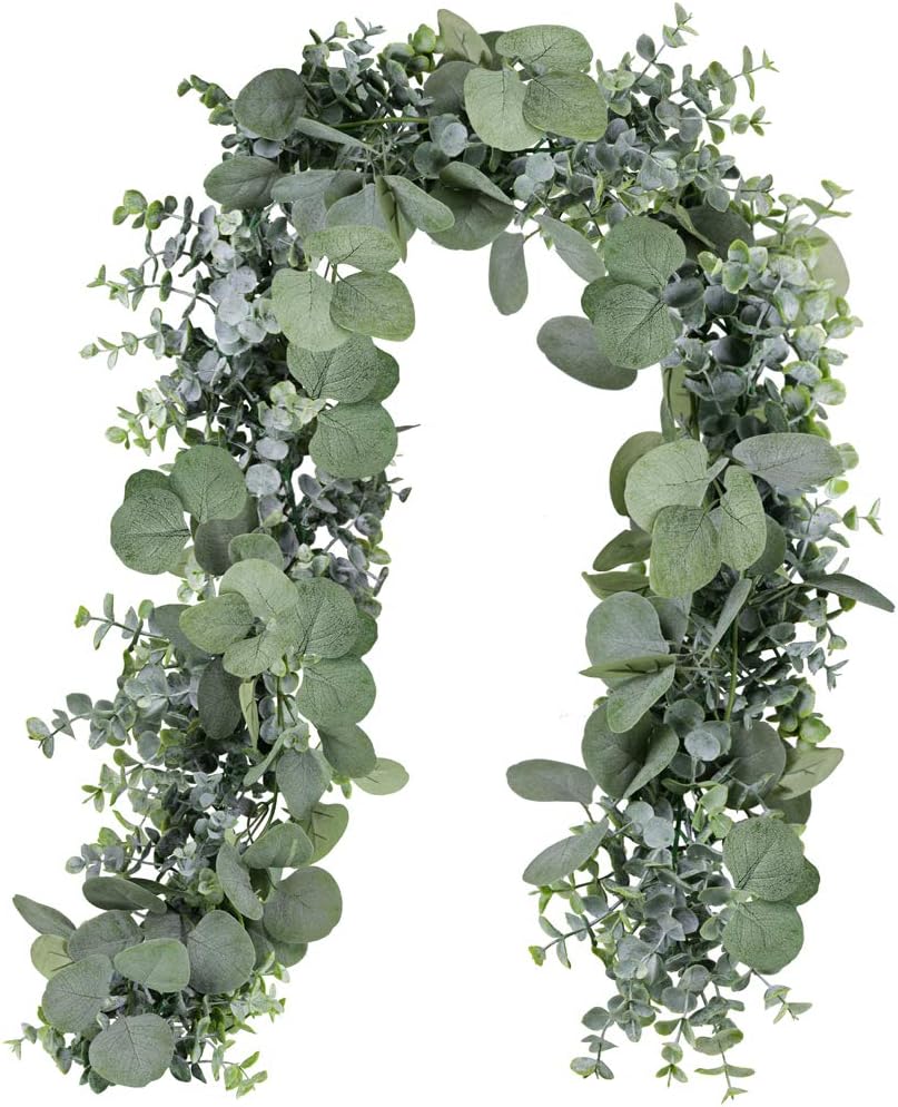 Winlyn 59 Ft Artificial Eucalyptus Garland in Grey Green