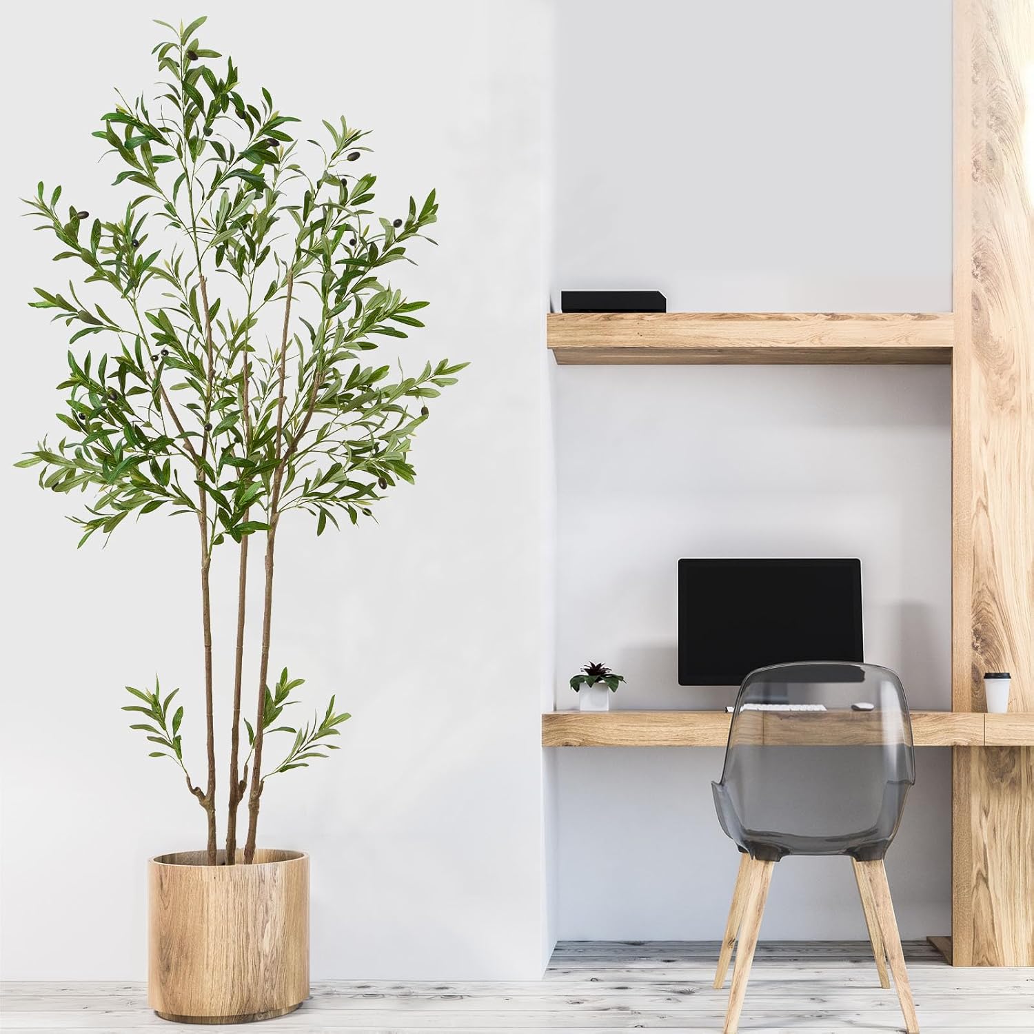 6FT Artificial Olive Tree with Triple Trunks