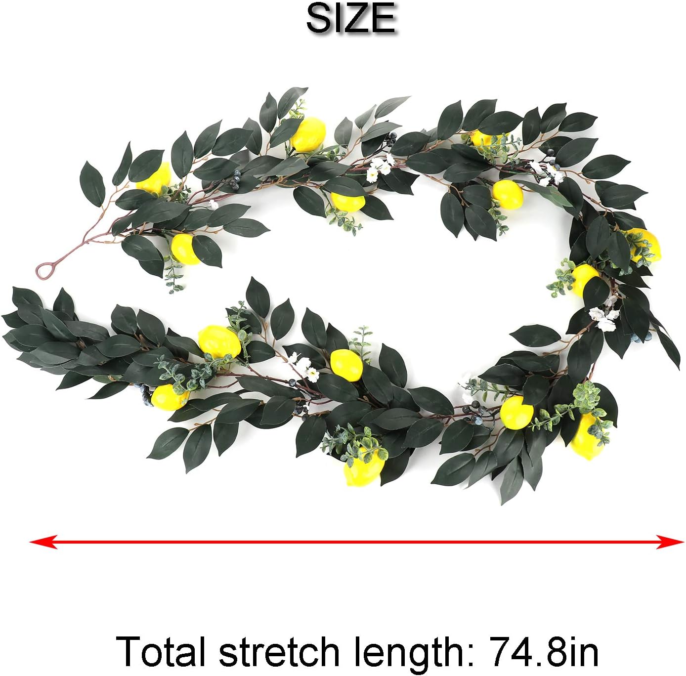 GWOKWAI 65 Ft Artificial Lemon Garland for Home Decor