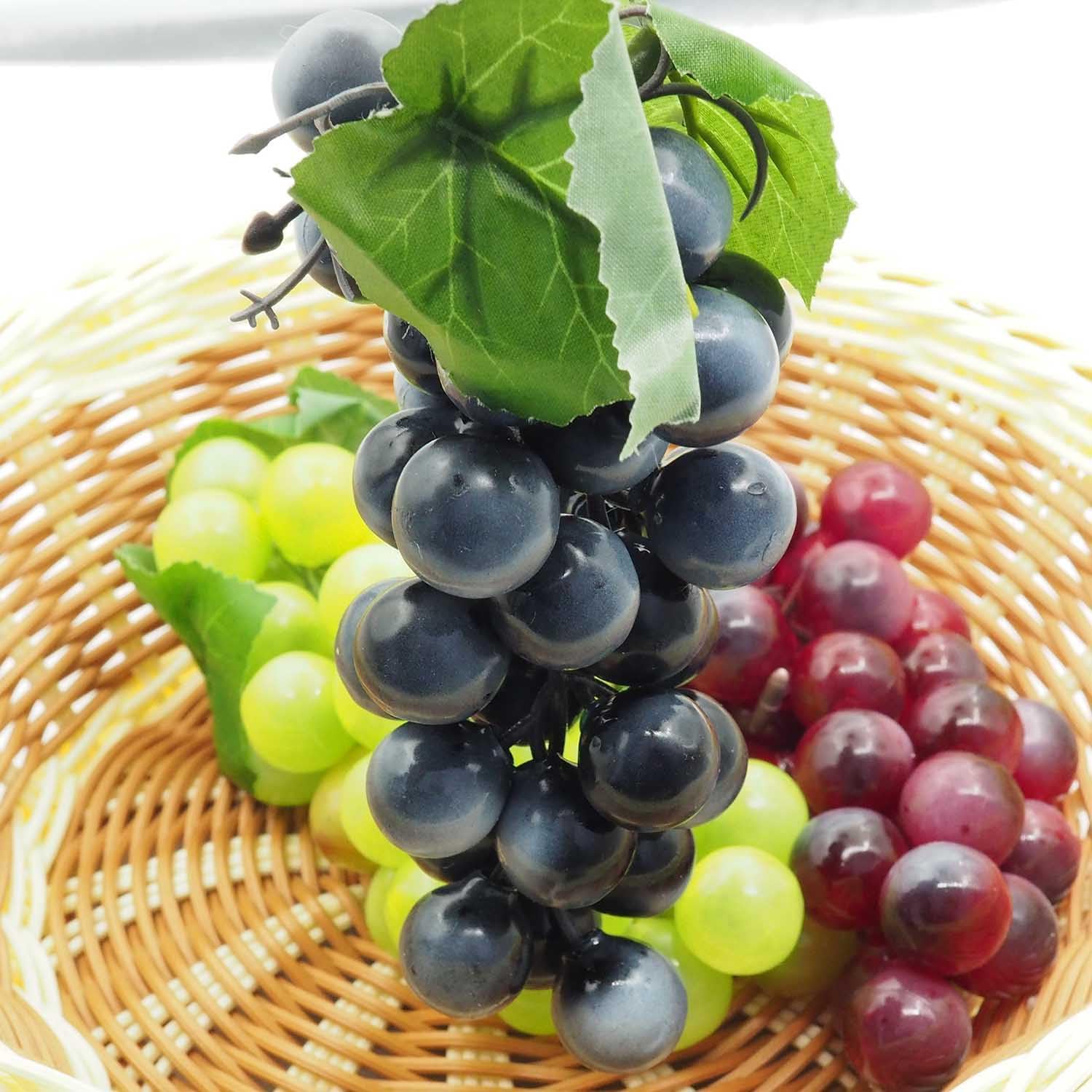 WOSHIMT 3-Pack Artificial Grapes for Home Decor