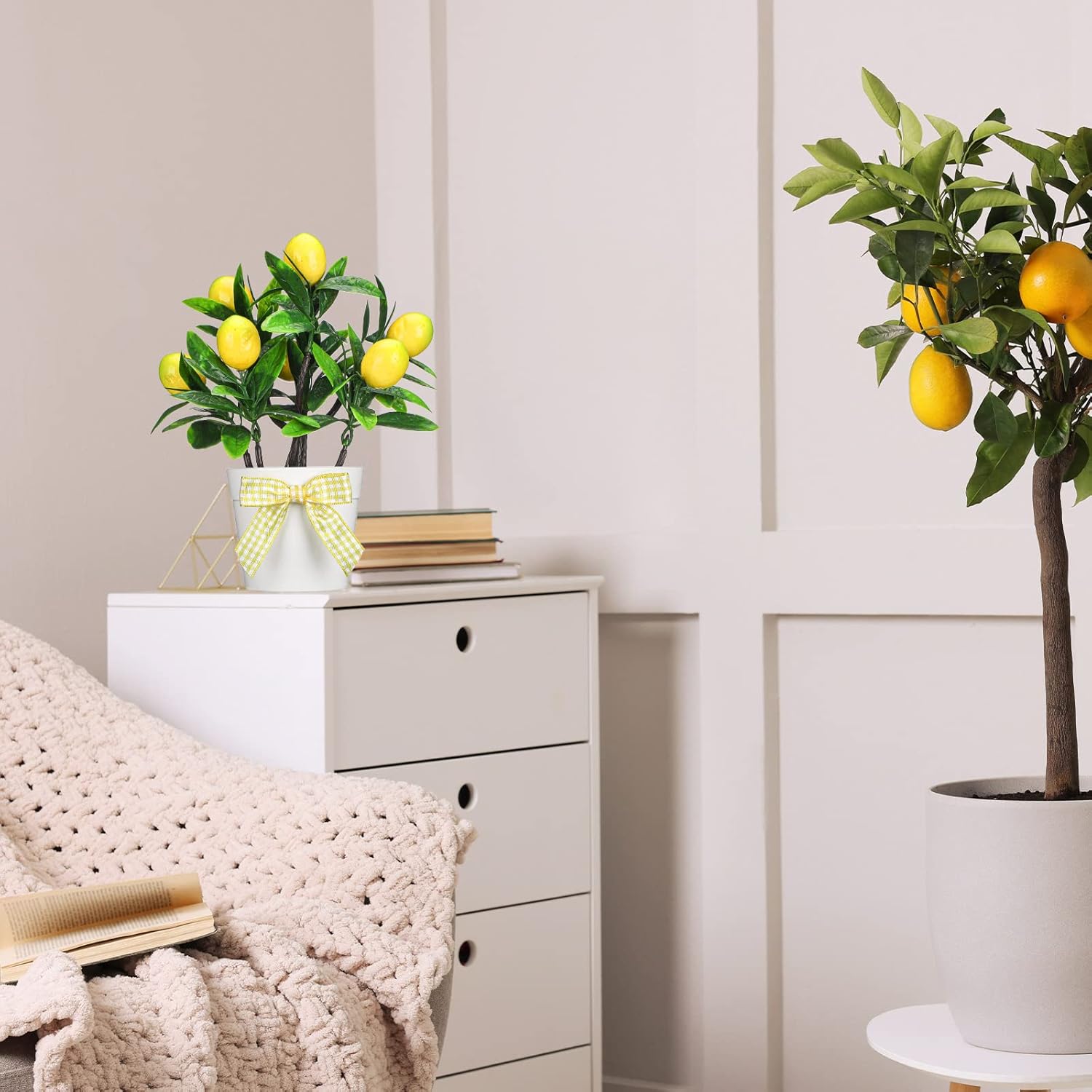Jexine 3 Pack Lemon Tiered Tray Decor Set