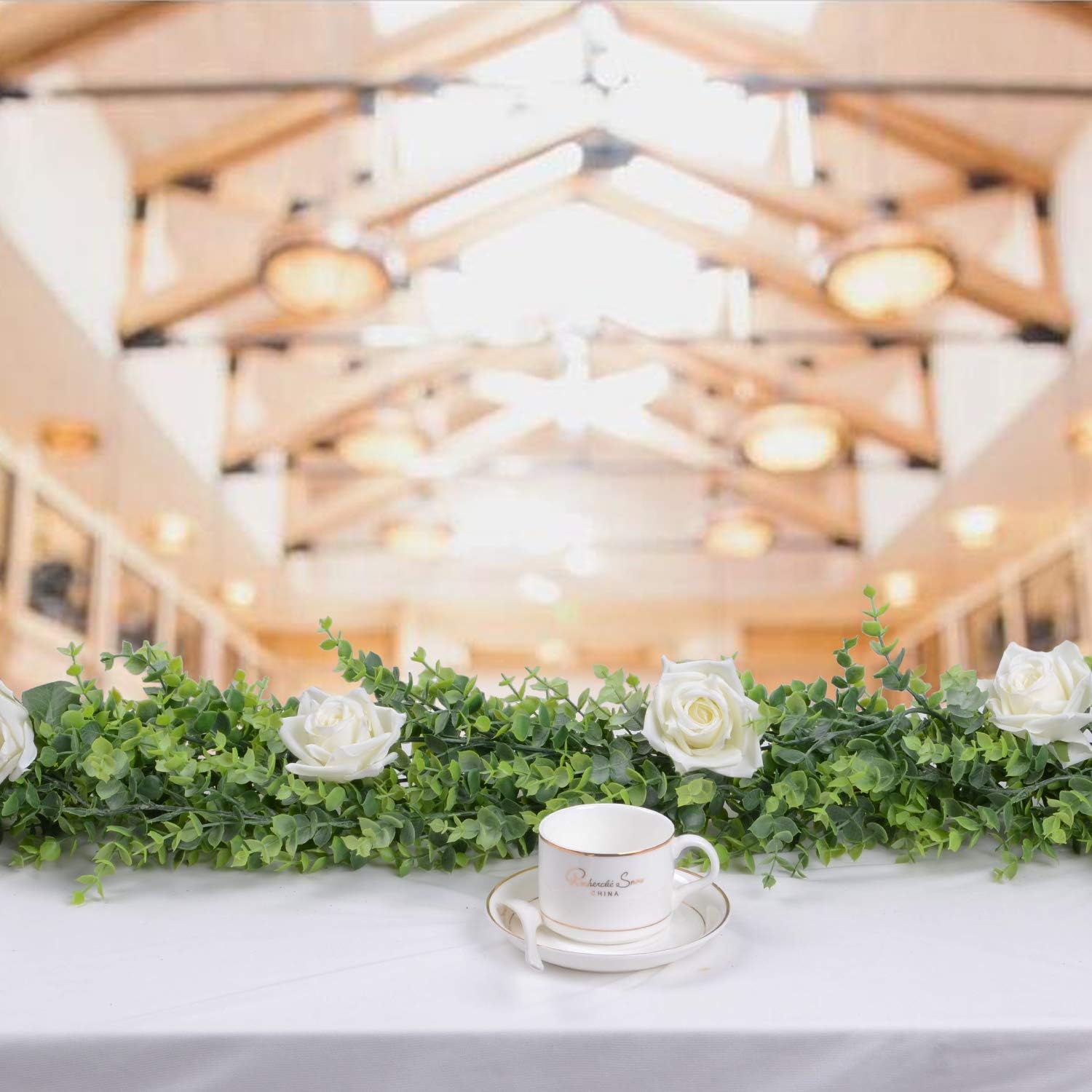 DearHouse 6 Pack Faux Eucalyptus Garland Plant