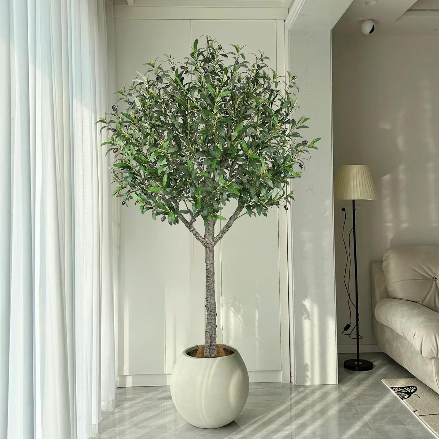Fairblo 6 FT Artificial Olive Tree with 2100 Leaves and 80 Fruits