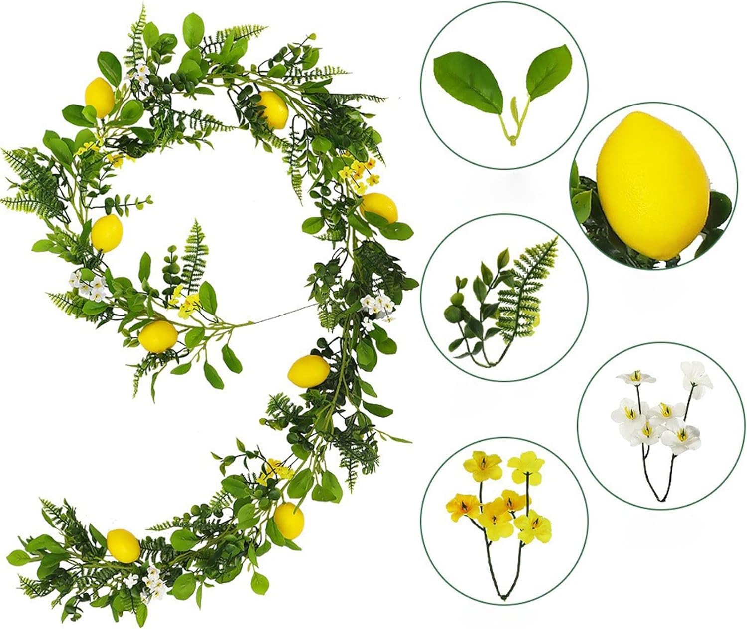 Firlar 2 Pcs Artificial Lemon Garland Vines 787 Inch