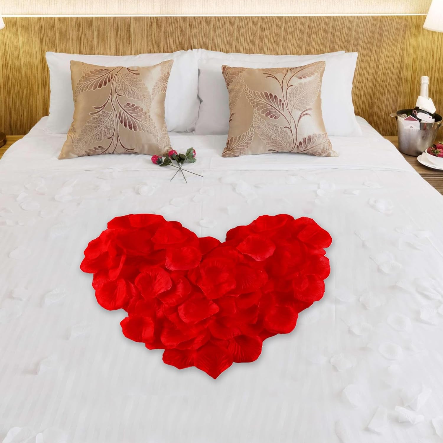 Realistic Artificial Rose Petals for Bedroom Decor