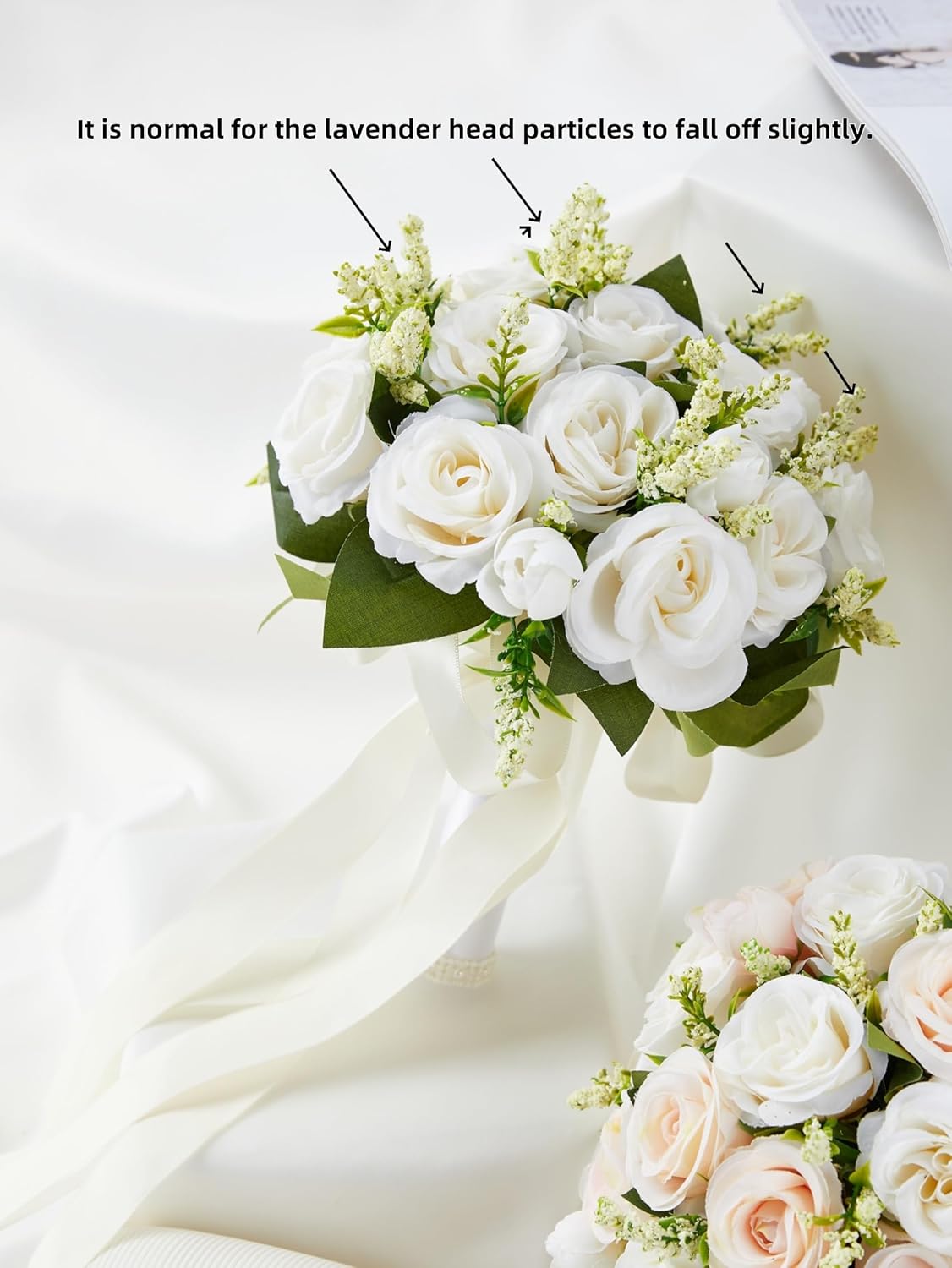 Meldel Ivory Wedding Bouquets Set with Corsage and Boutonniere