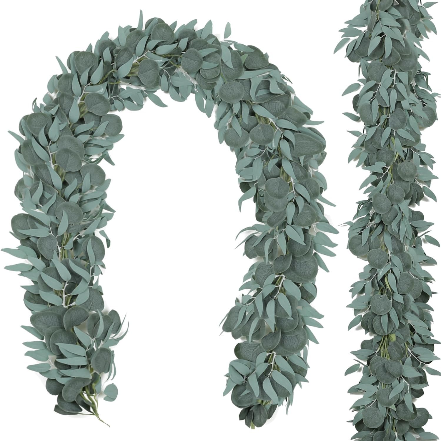 JUSTOYOU 2 Pack Artificial Eucalyptus Garland