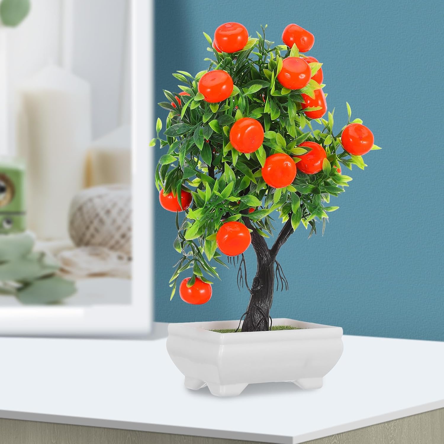 Enchanted Forest Artificial Orange Tree with Vase