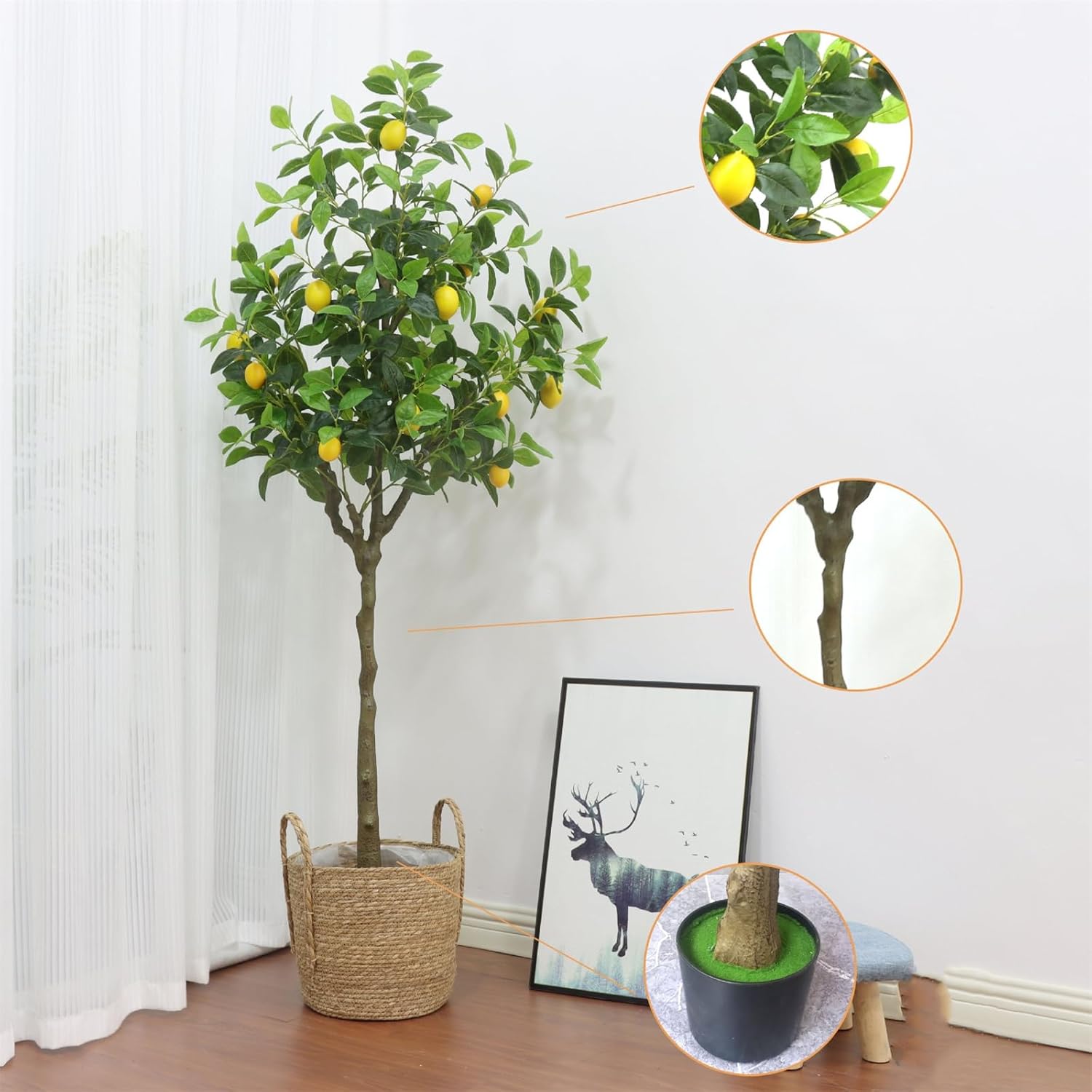 Gigicloud Artificial Lemon Tree 39ft Indoor Decor