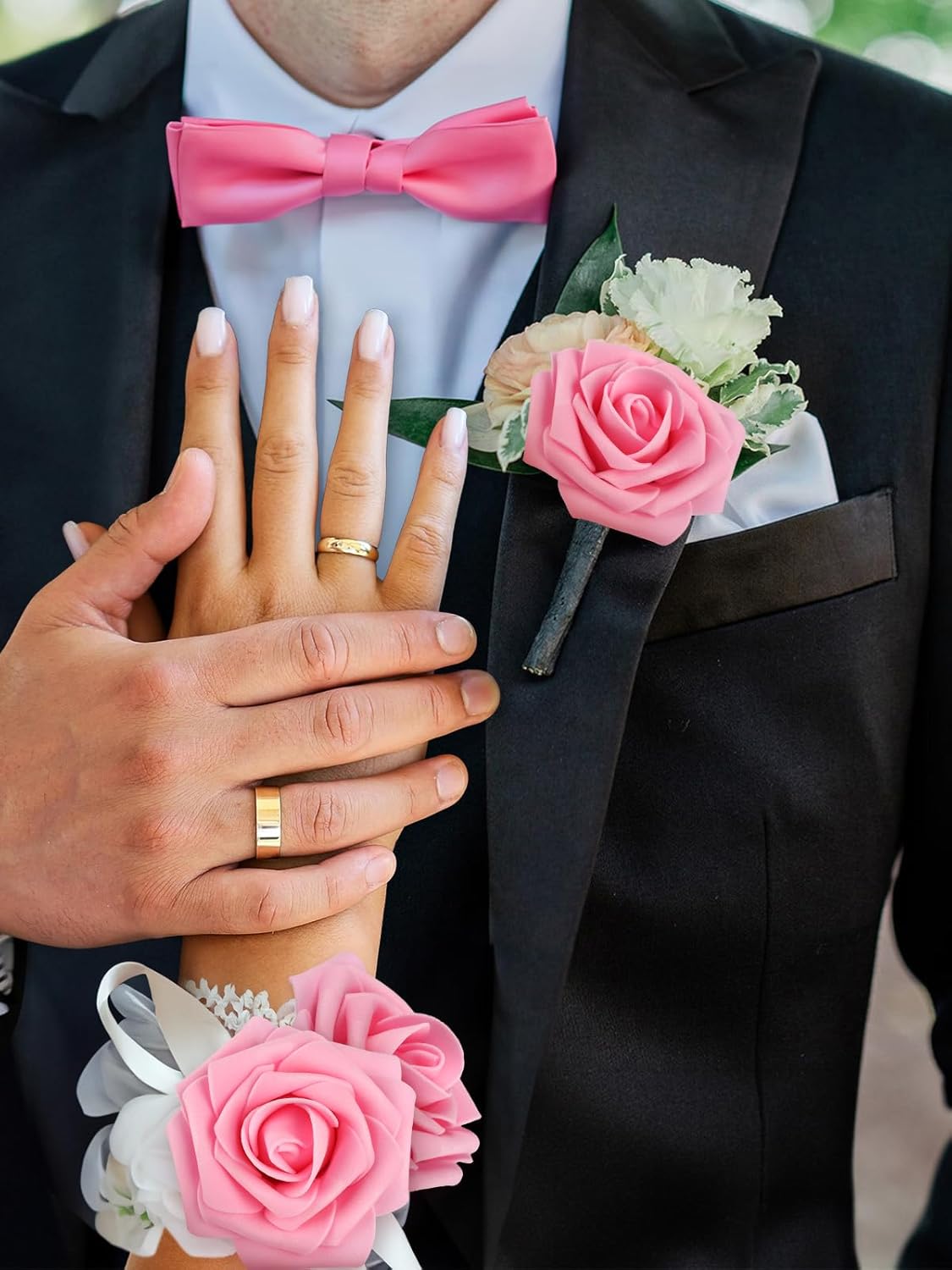MACTING Artificial Pink Roses 30PCS Wedding Decor