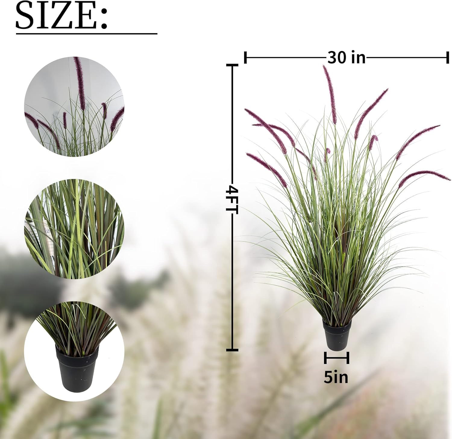 47in Tall Artificial Grass Plant 2 Pack with Pot