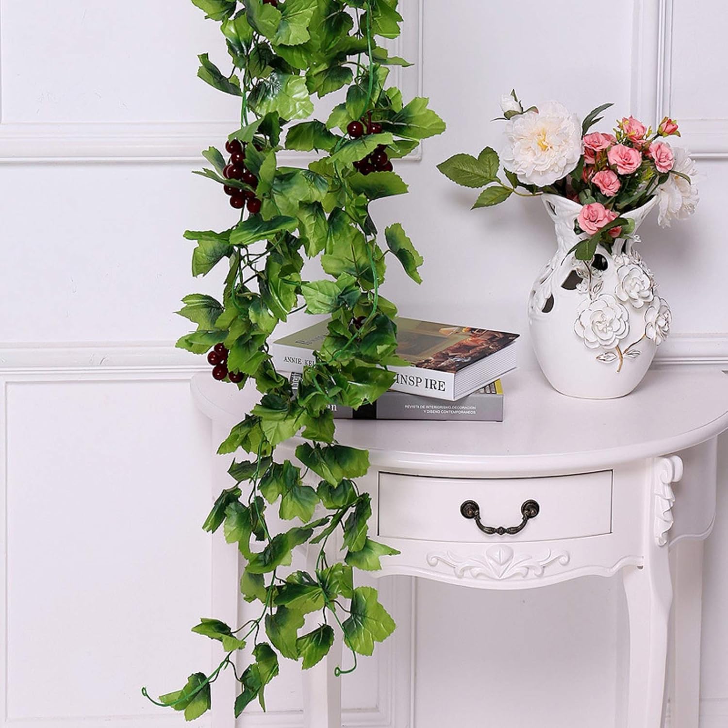 ASkinds 5Pcs Artificial Grapes Vines Leaves Garland