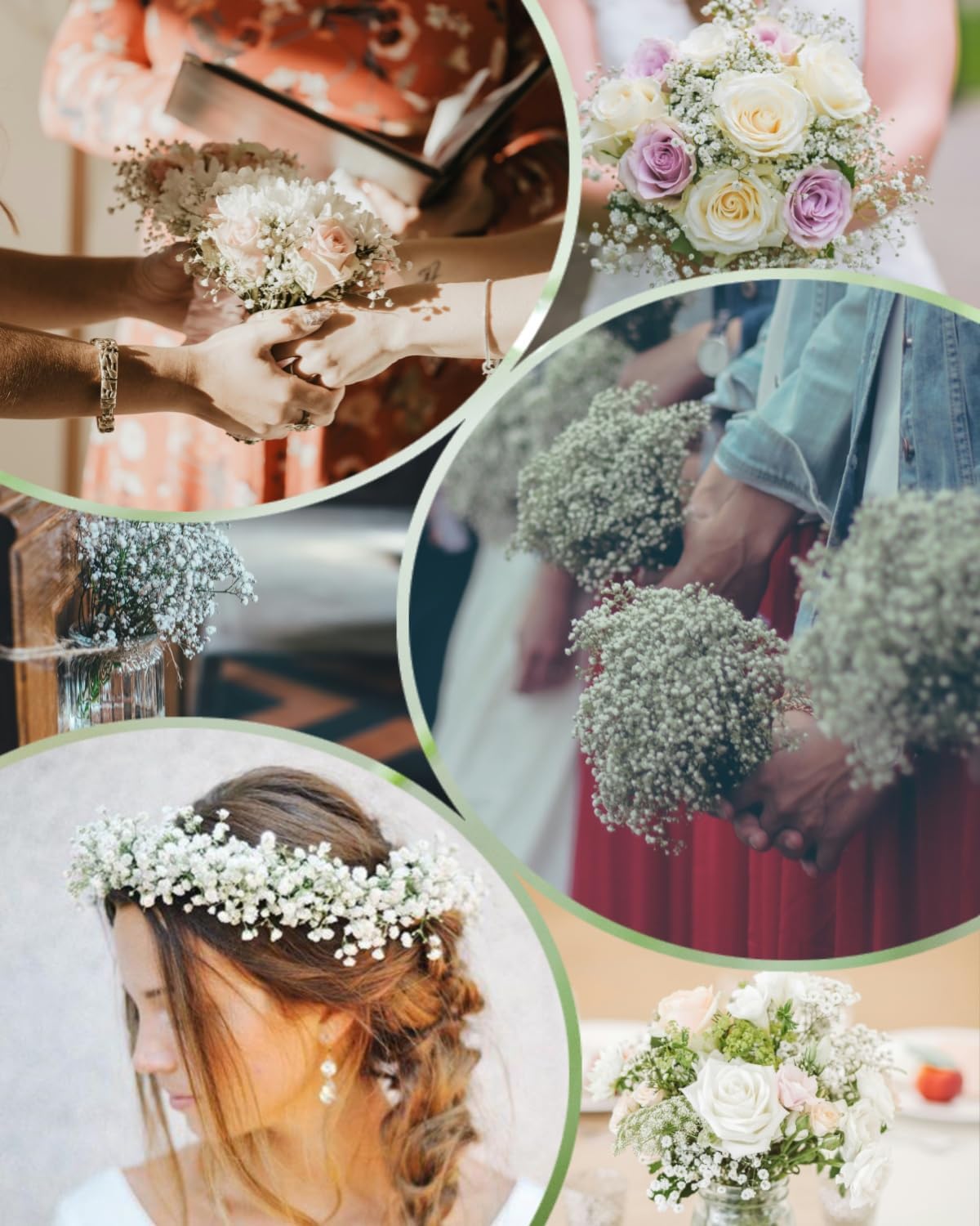 24Pcs Artificial Babys Breath Flowers for Wedding Decor DIY