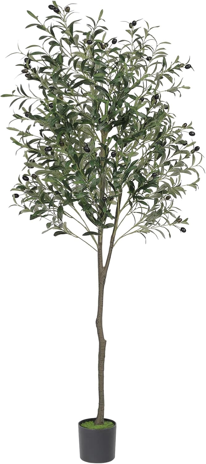 VIAGDO 6ft Artificial Olive Tree with Planter Decor