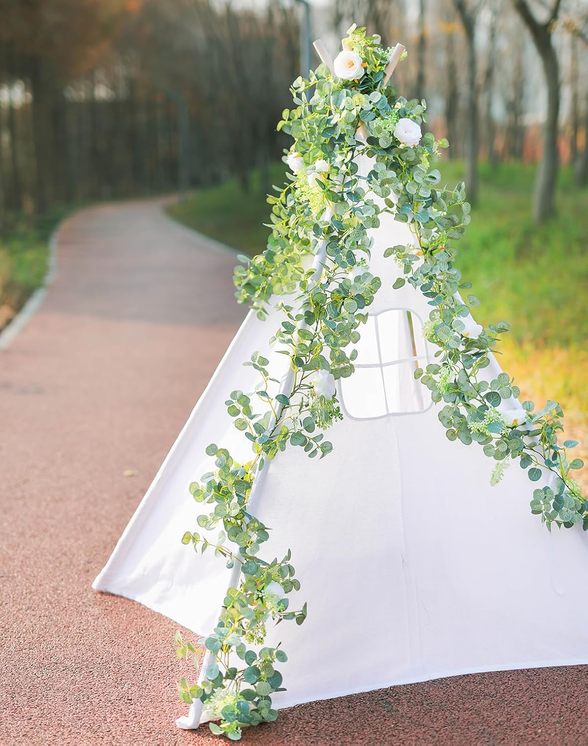 Party Joy 656ft Eucalyptus Garland with Flowers