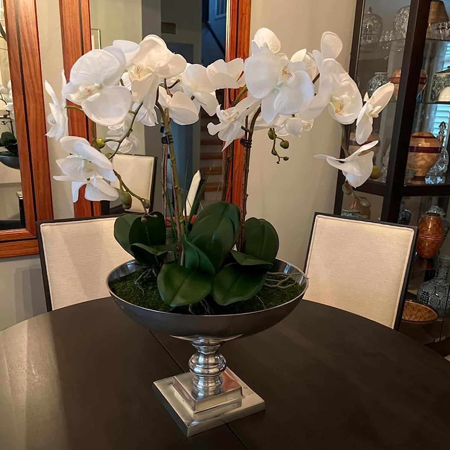 Duyone Artificial Orchid Set 35 Inch 4 Pcs Real Touch