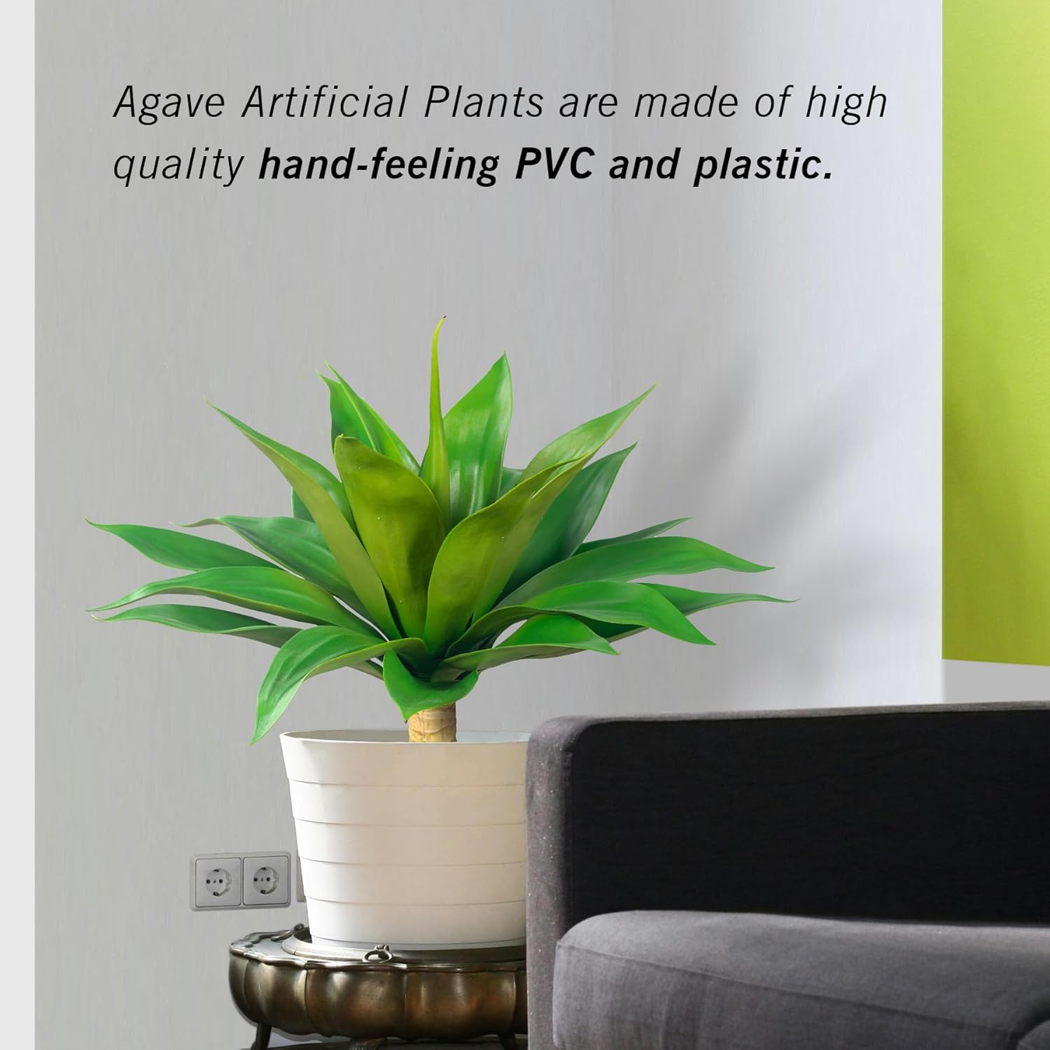 Artificial Agave Plants 2Pack 28 Inch UV Resistant