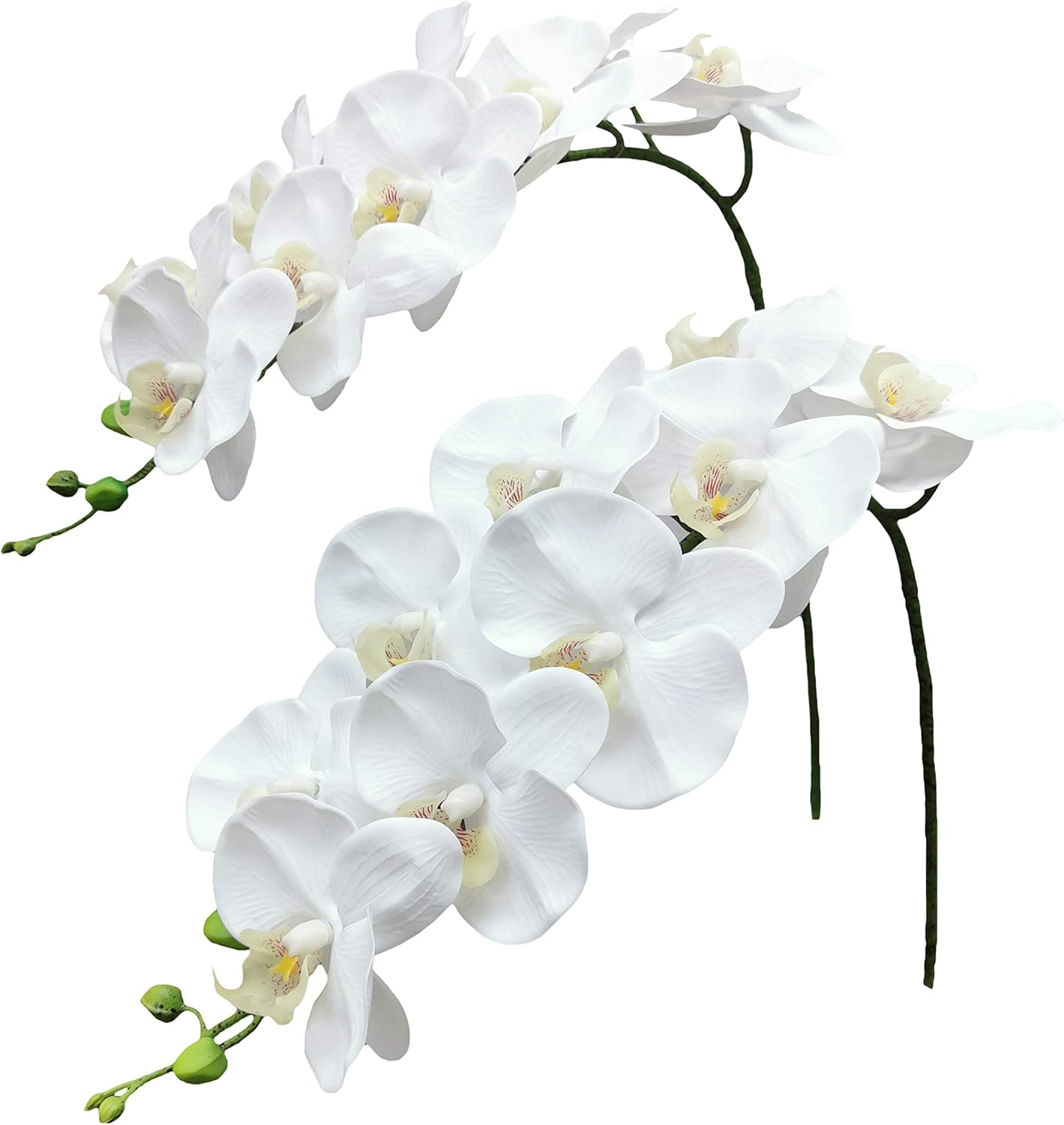 Fnize Artificial Orchid Real Touch 38 Inches 2pcs White