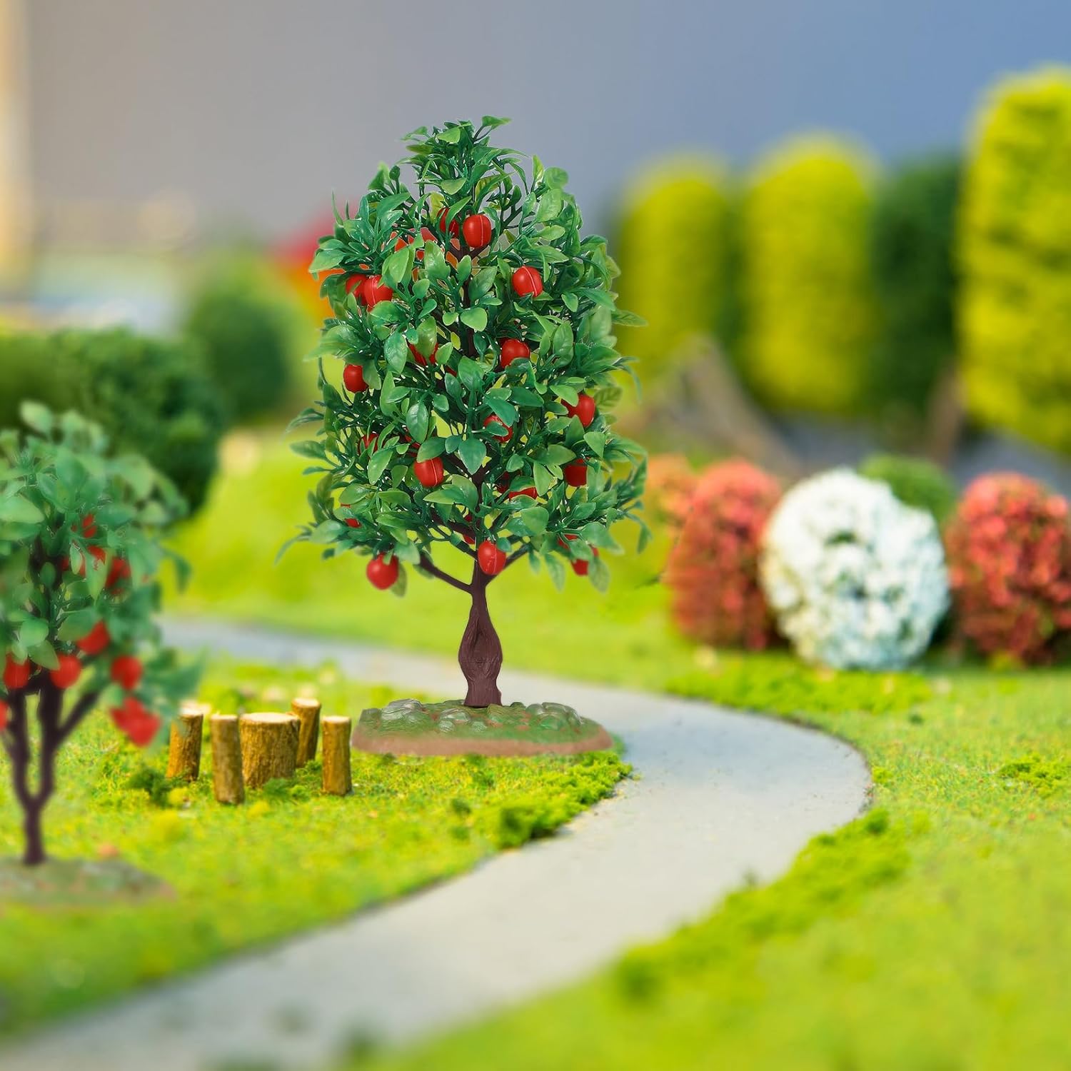 MAGICLULU 2pcs Mini Artificial Apple Trees for Home Decor