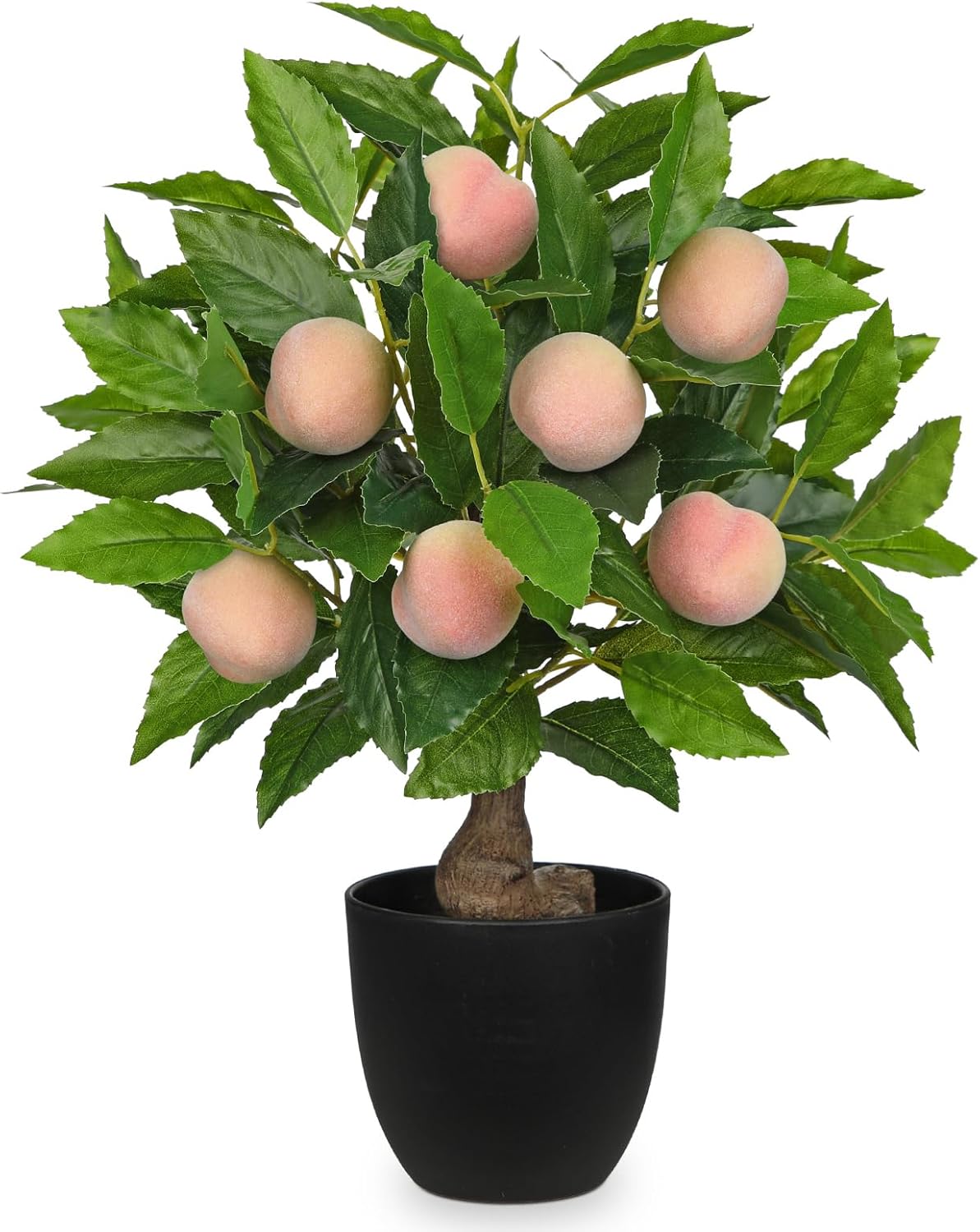 Oairse Artificial Peach Tree 157 Inch with Black Pot