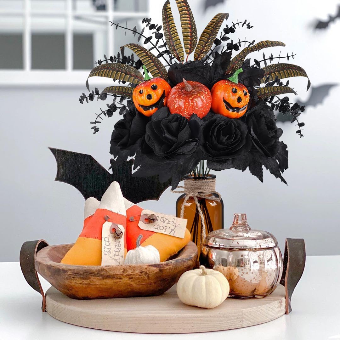 Halloween Artificial Flower Arrangements with Vase