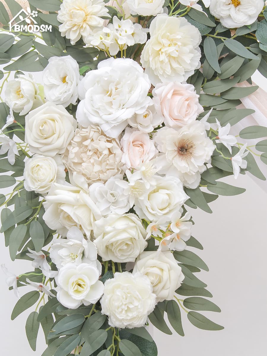 BMQDSM Deluxe Wedding Arch Flowers Set of 4 White