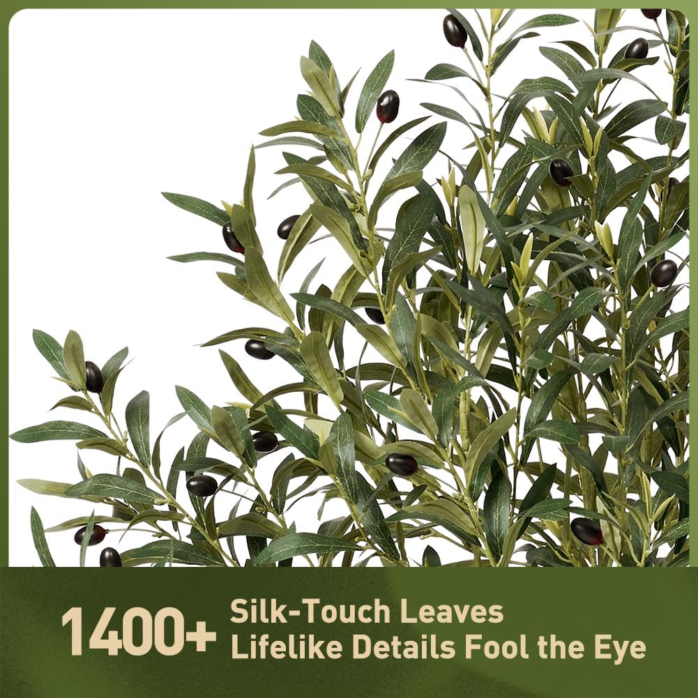 Artificial Olive Tree 5FT Real Wood Trunk UV Resistant