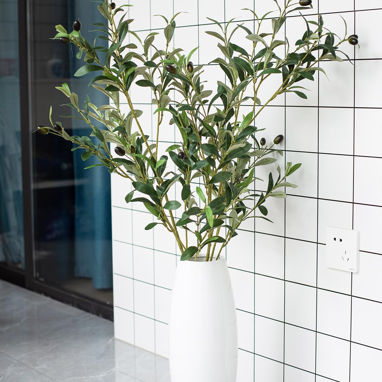 Heleze 39 Inch Artificial Olive Branches 4PCS