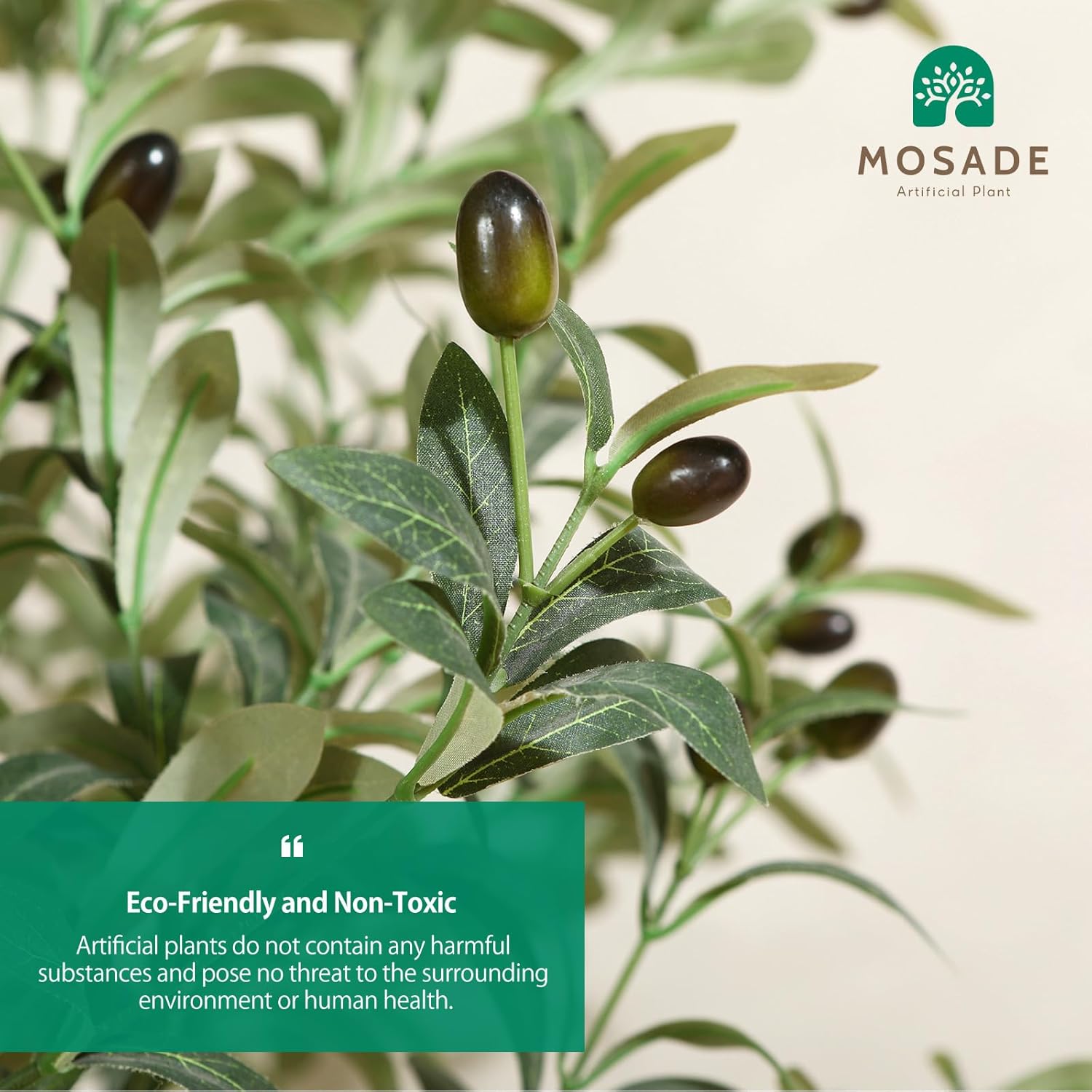 MOSADE 7 Feet Artificial Olive Tree with Seagrass Basket