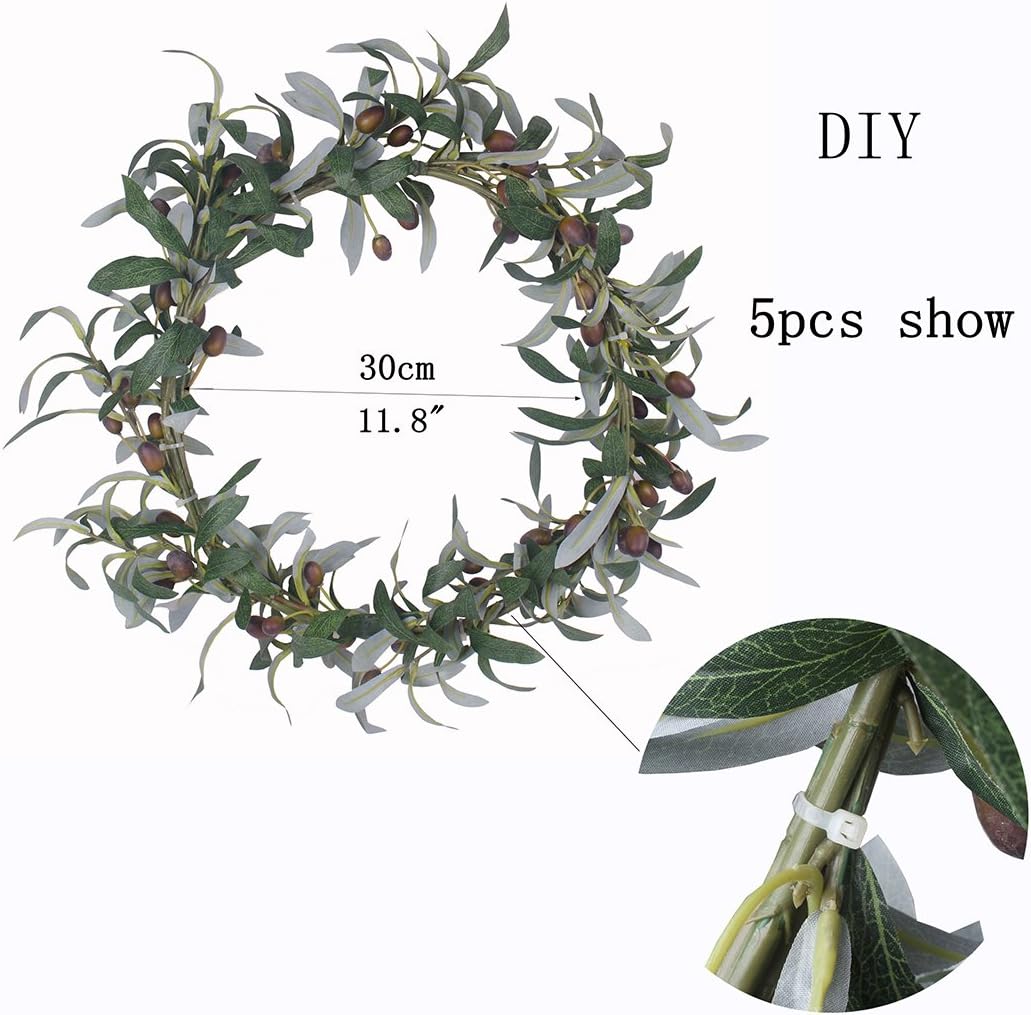 Artificial Olive Branches 5pcs 28 Inch Realistic